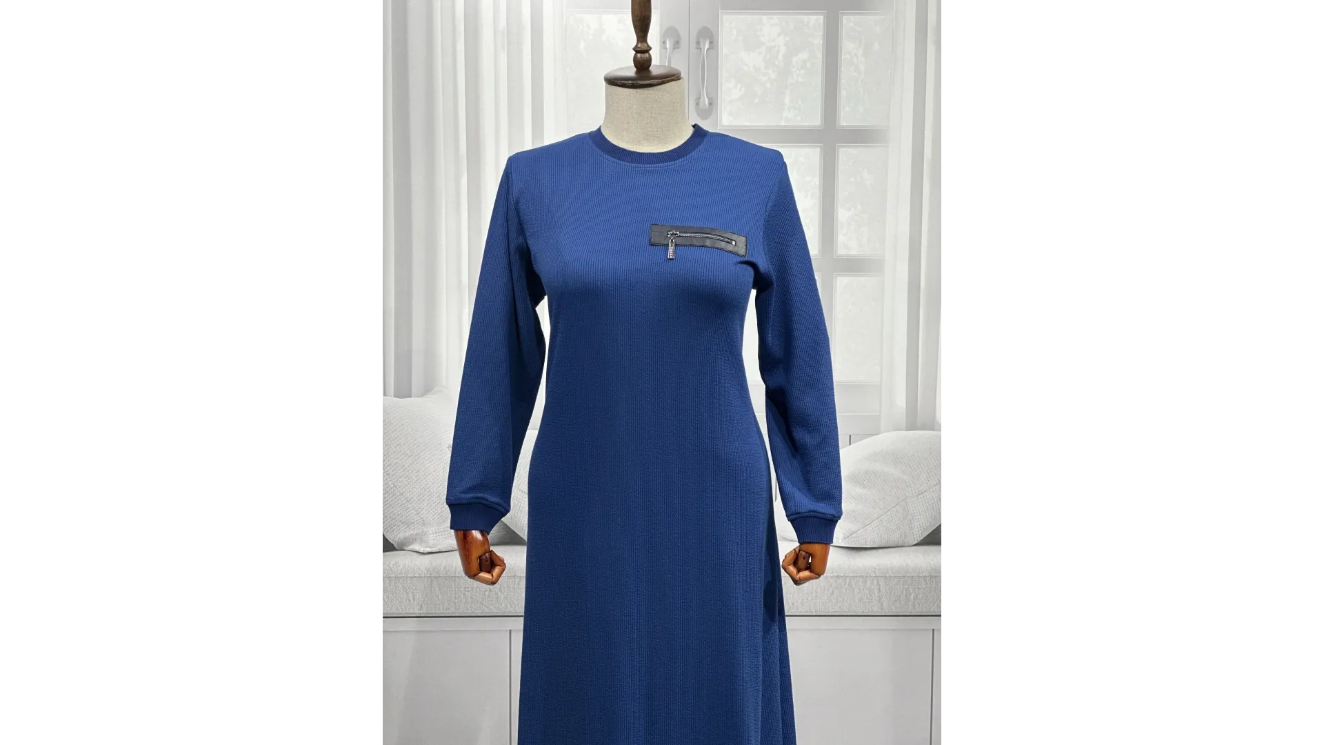 HESNA 8191 ELBİSE - İNDİGO - (Asorti: 3-6)