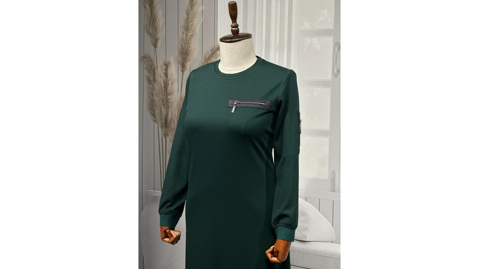 HESNA 8191 ELBİSE - PETROL - (Asorti: 3-6)