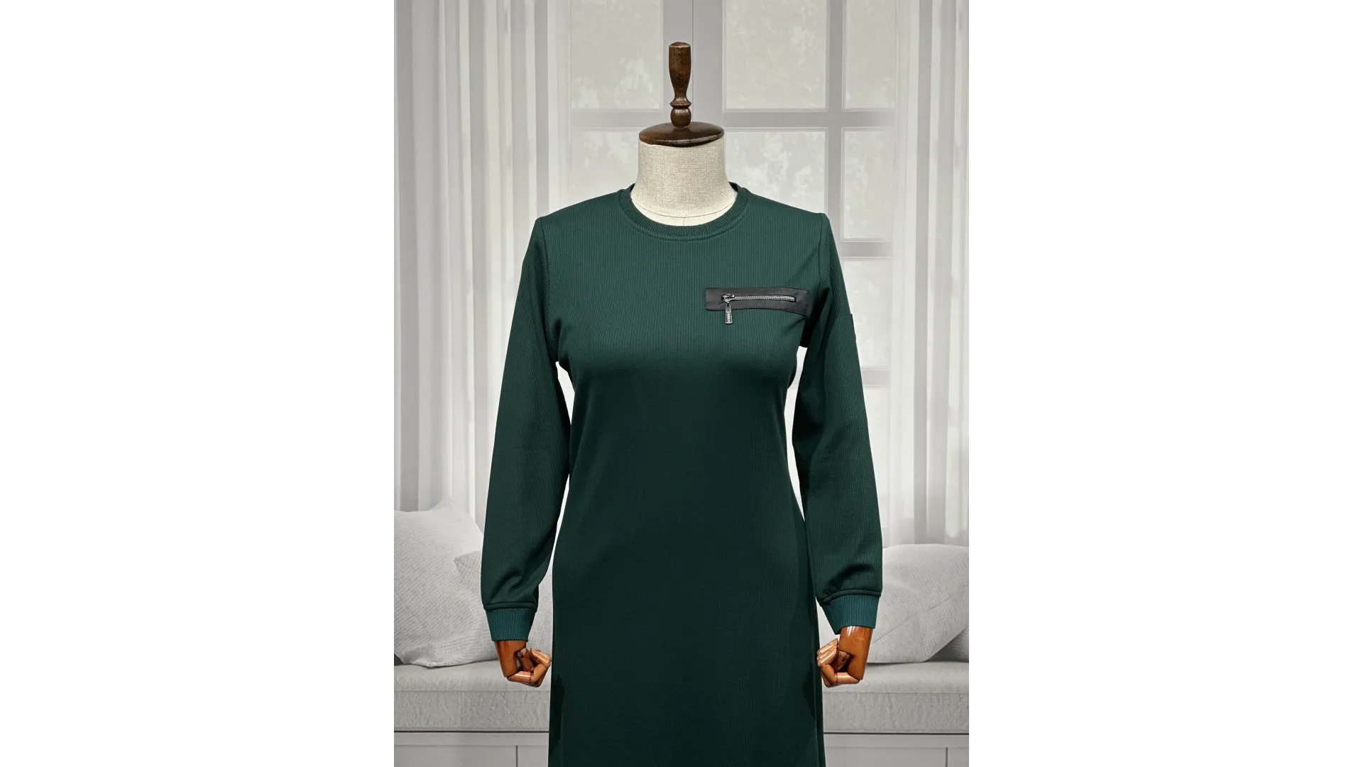 HESNA 8191 ELBİSE - PETROL - (Asorti: 3-6)