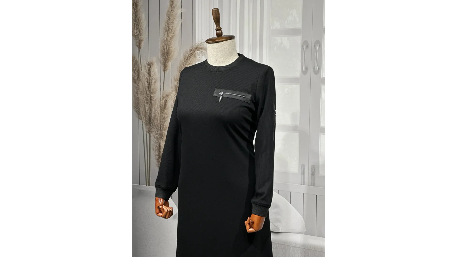 HESNA 8191 ELBİSE - SİYAH - (Asorti: 3-6)