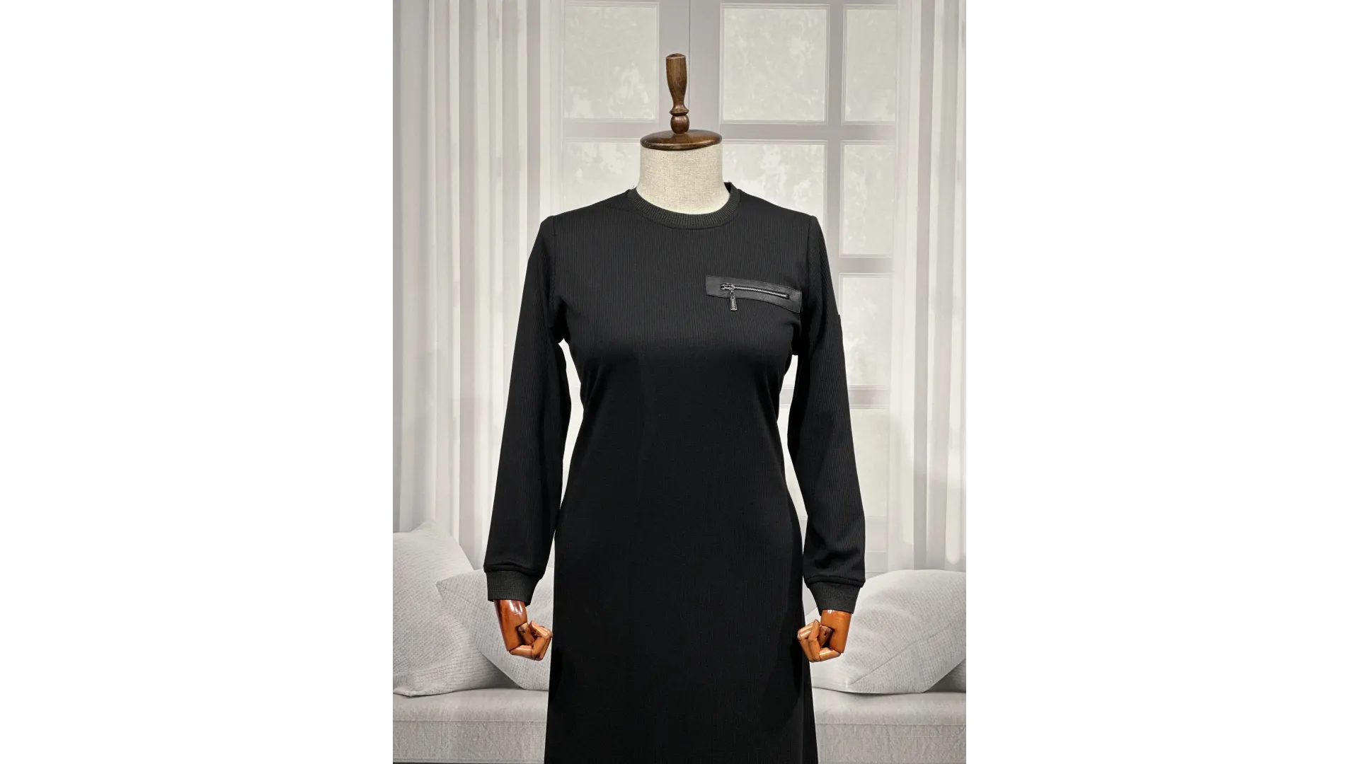 HESNA 8191 ELBİSE - SİYAH - (Asorti: 3-6)