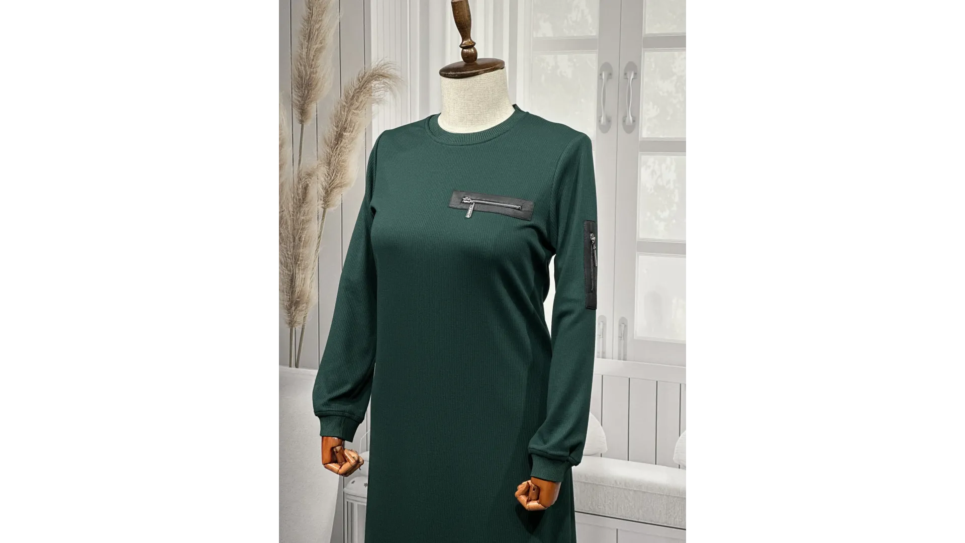 HESNA 8191 ELBİSE - YEŞİL - (Asorti: 3-6)