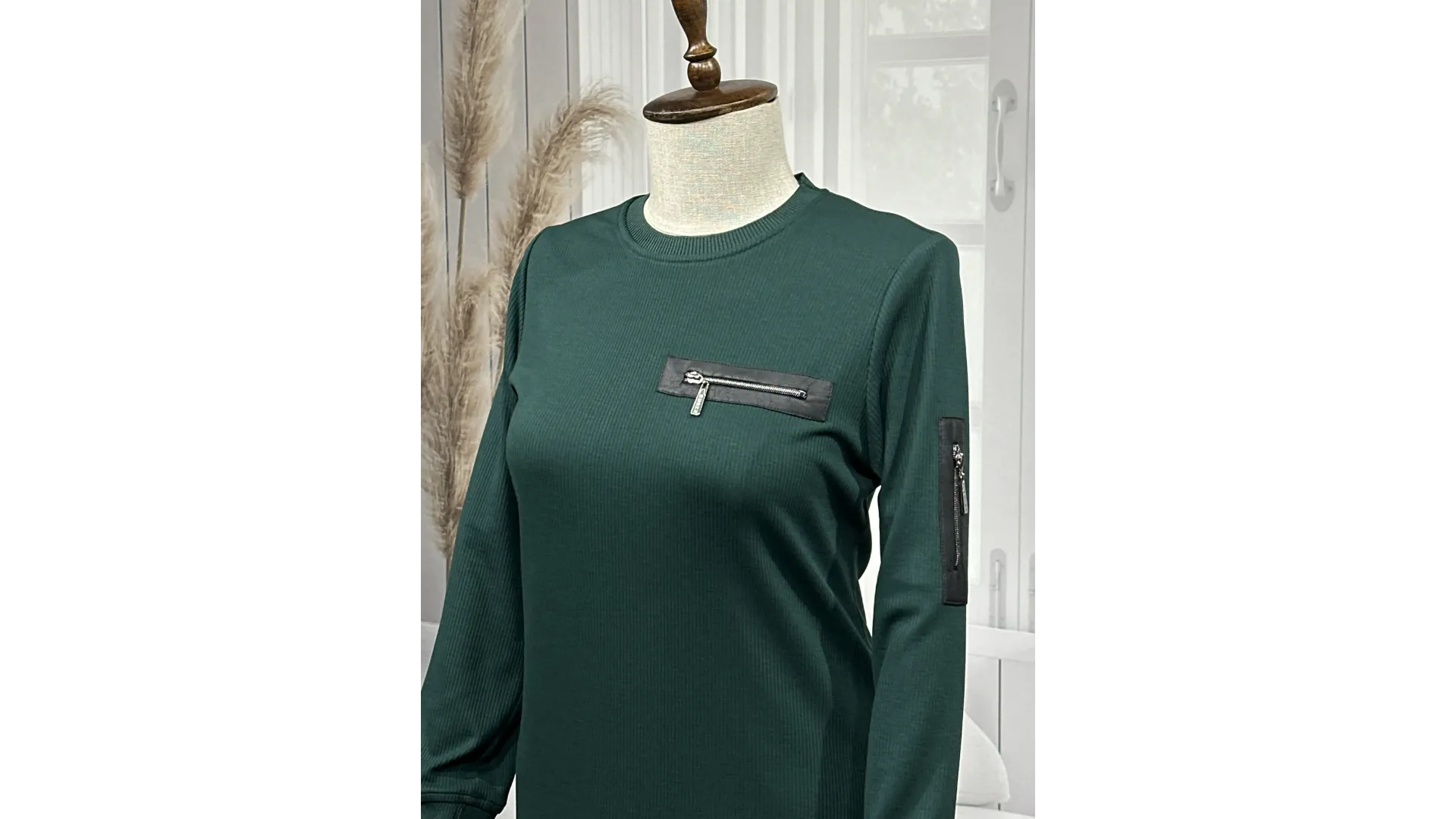 HESNA 8191 ELBİSE - YEŞİL - (Asorti: 3-6)