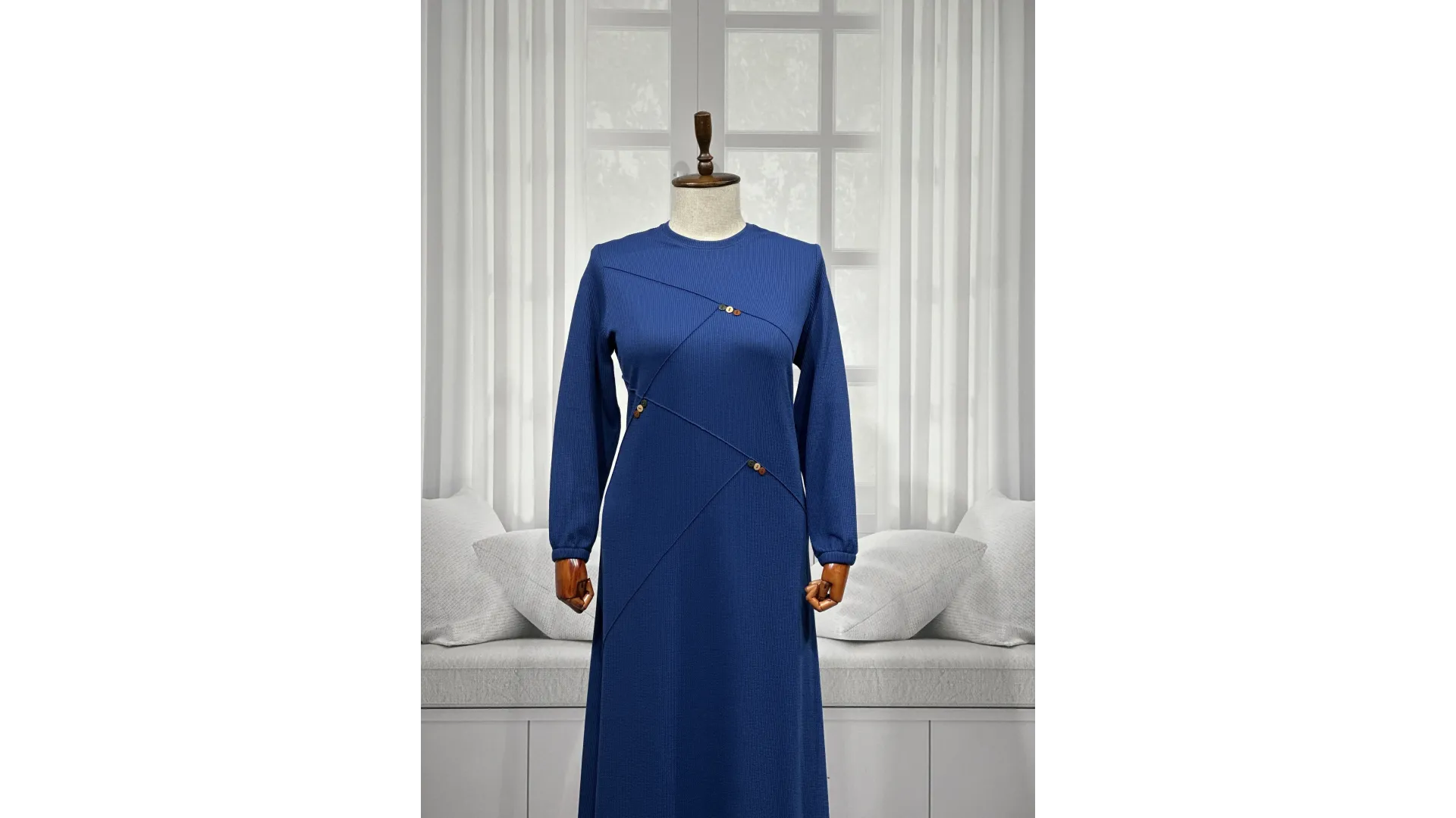 HESNA 8192 ELBİSE - İNDİGO - (Asorti: 3-6)