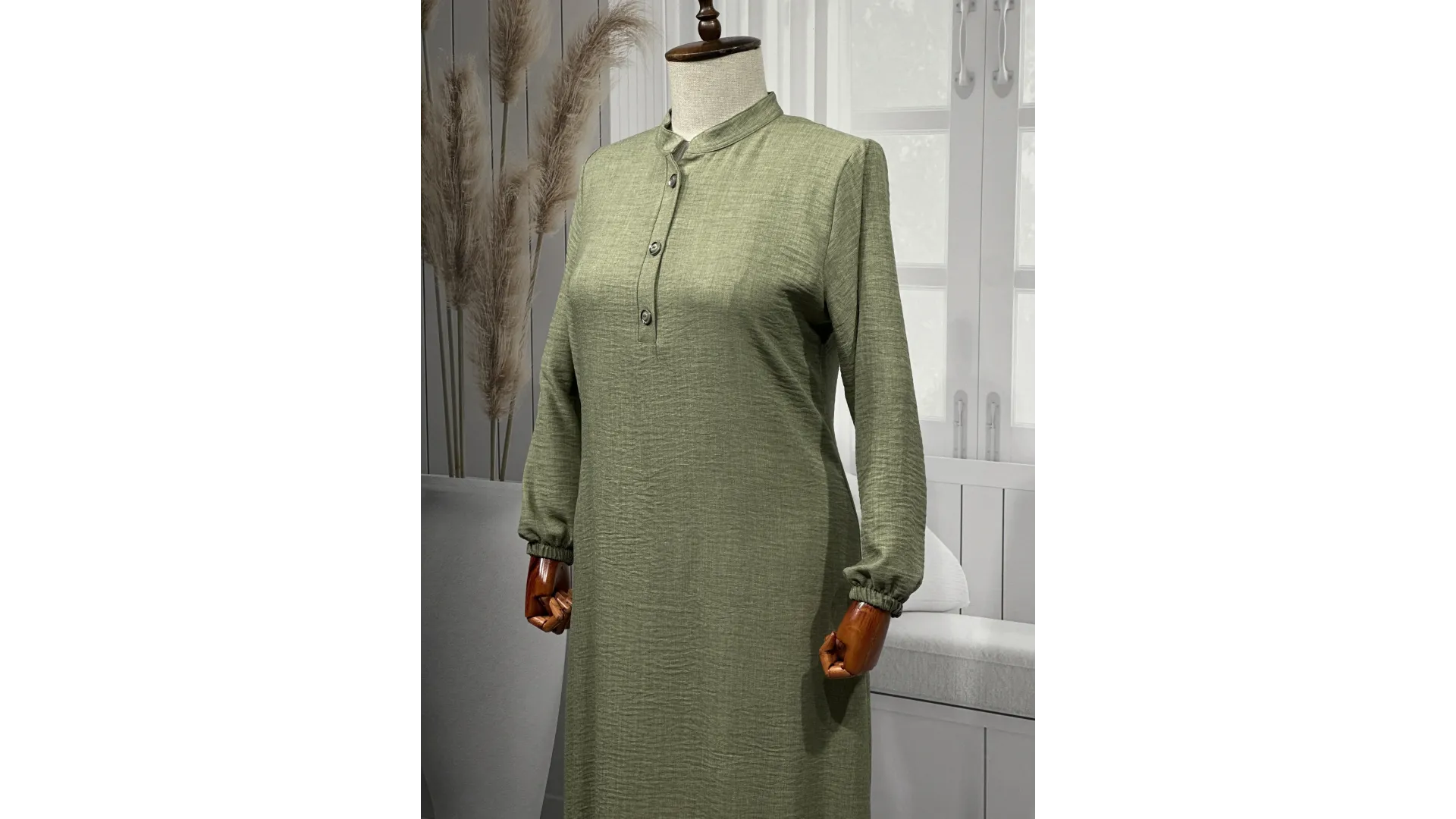 HESNA 8318 ELBİSE - HAKİ - (Asorti: 3-6)