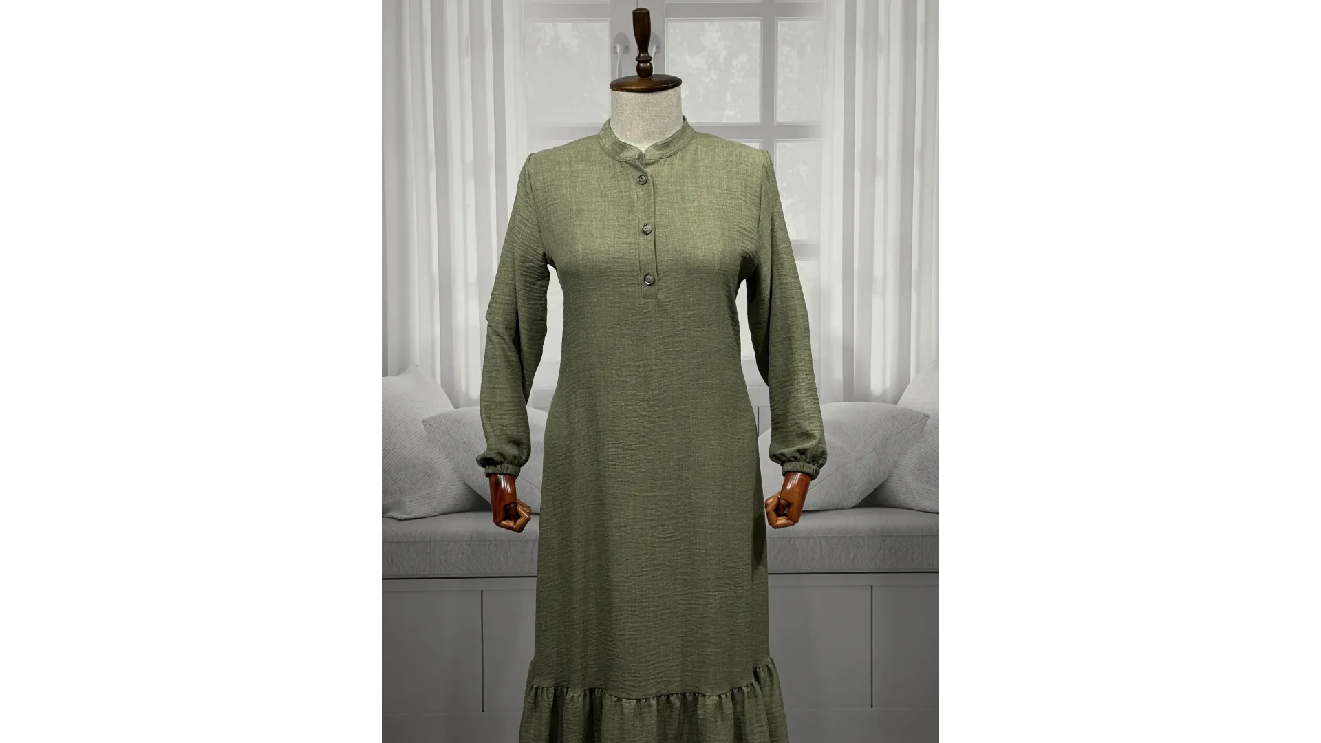 HESNA 8318 ELBİSE - HAKİ - (Asorti: 3-6)