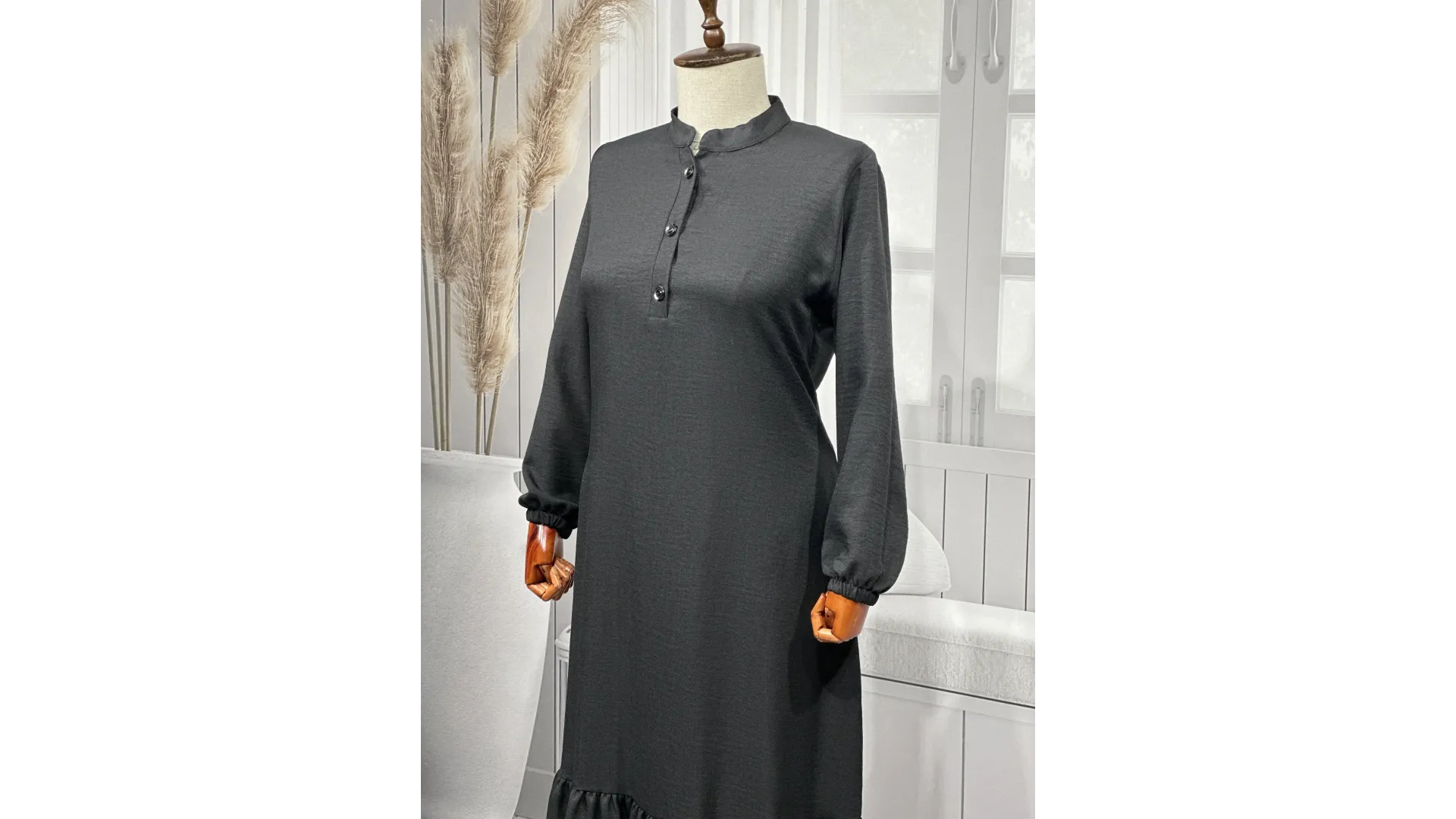 HESNA 8318 ELBİSE - SİYAH - (Asorti: 3-6)