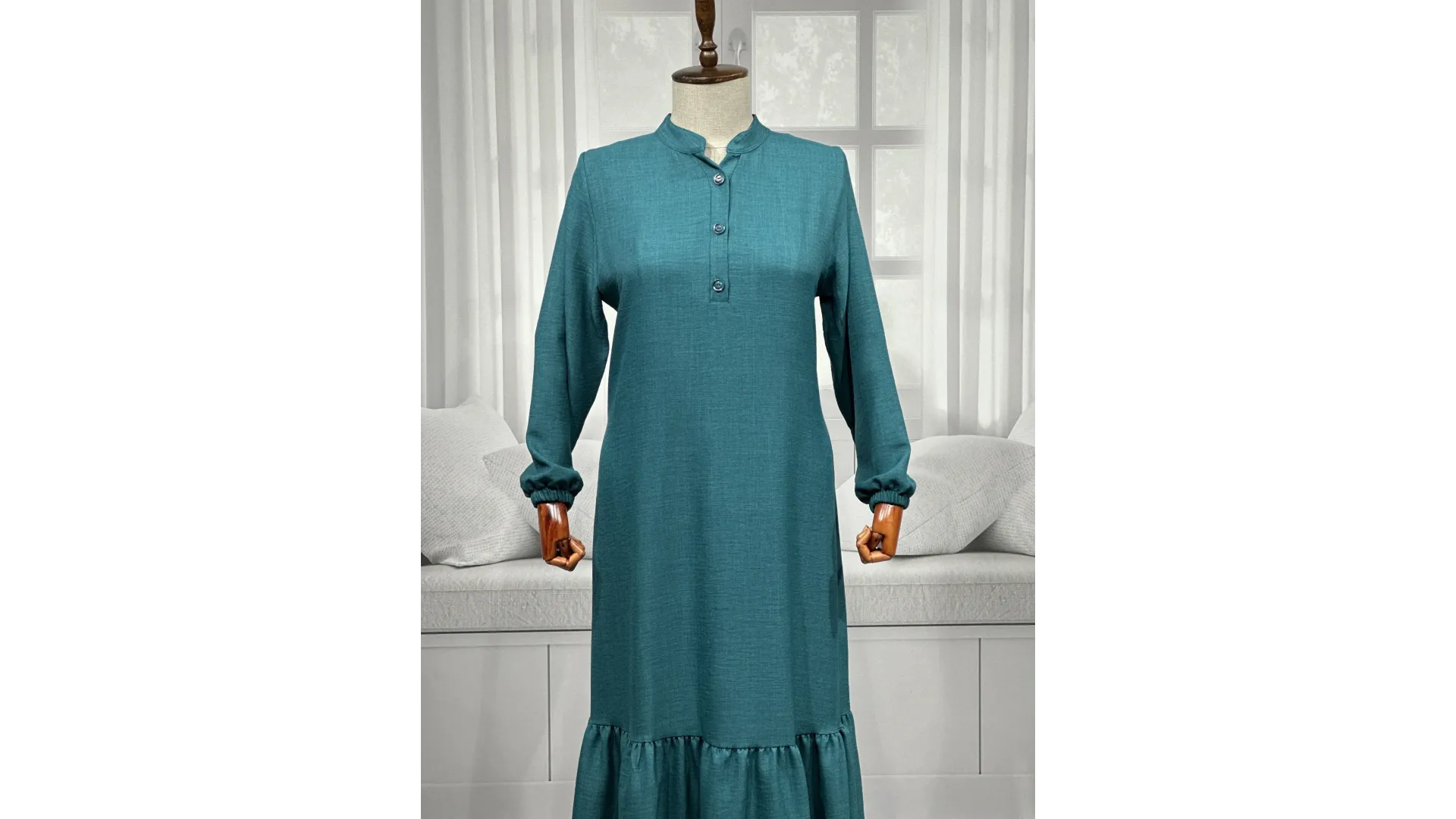 HESNA 8318 ELBİSE - ZÜMRÜT - (Asorti: 3-6)