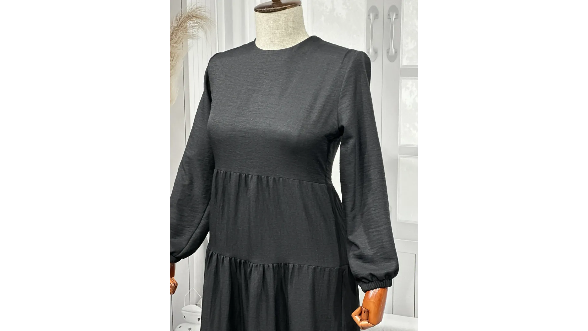 HESNA 8322 ELBİSE - SİYAH - (Asorti: 3-5)