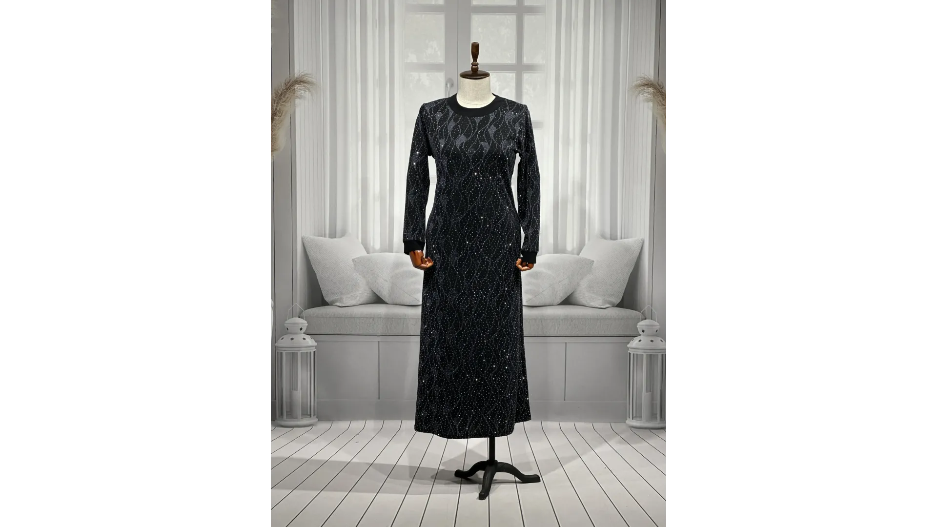 HESNA 8422 ELBİSE - GRİ - (Asorti: 3-6)