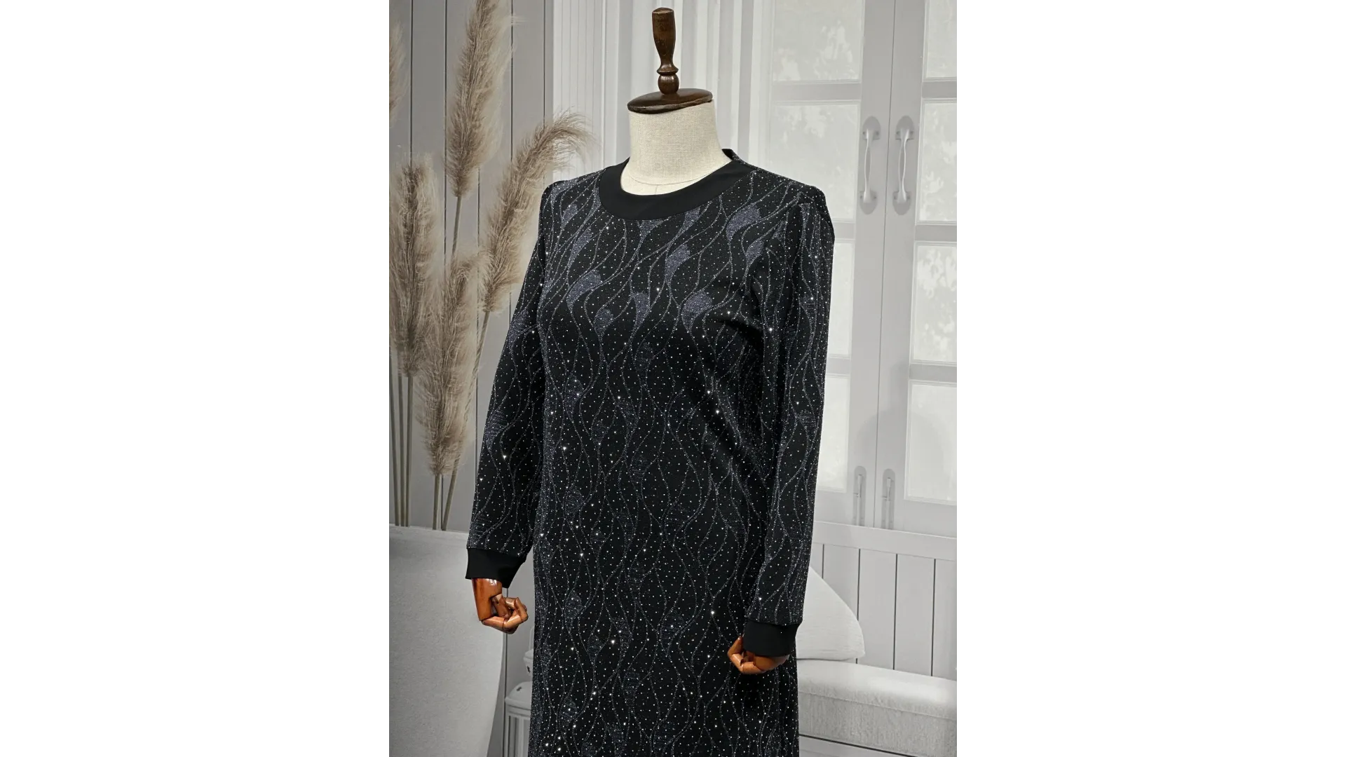 HESNA 8422 ELBİSE - GRİ - (Asorti: 3-6)