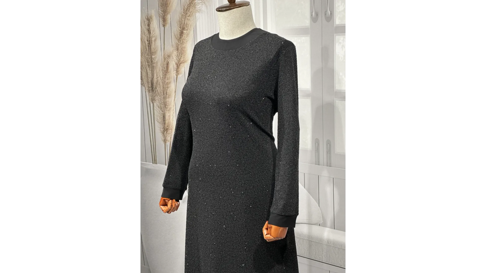 HESNA 8422 ELBİSE - SİYAH - (Asorti: 3-6)