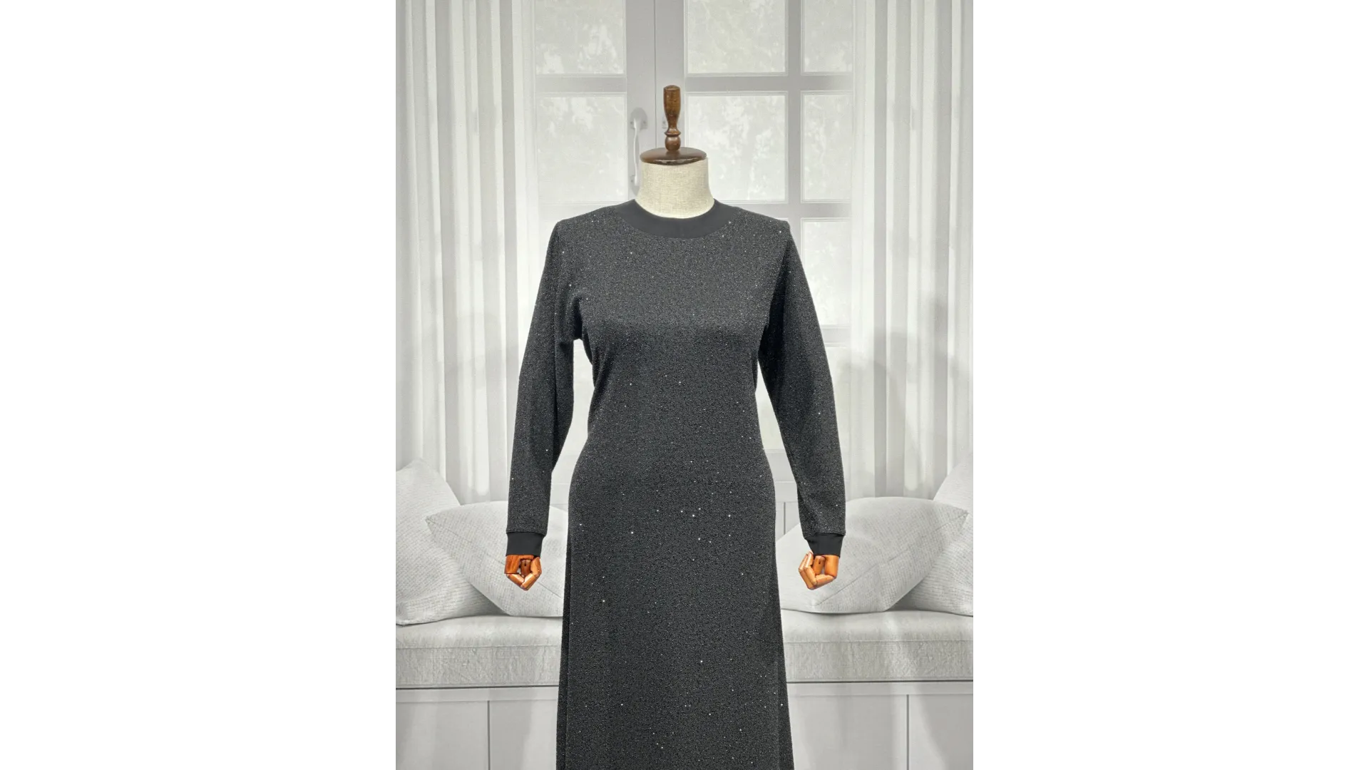 HESNA 8422 ELBİSE - SİYAH - (Asorti: 3-6)