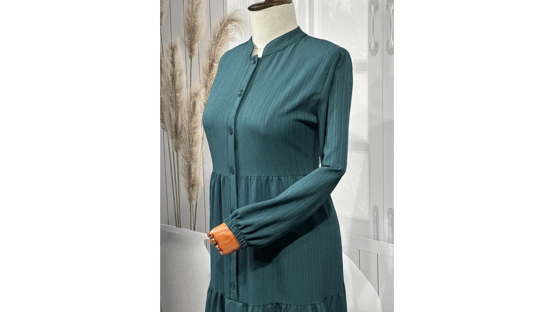 HESNA 8438 ELBİSE - ZÜMRÜT - (Asorti: 3-5)