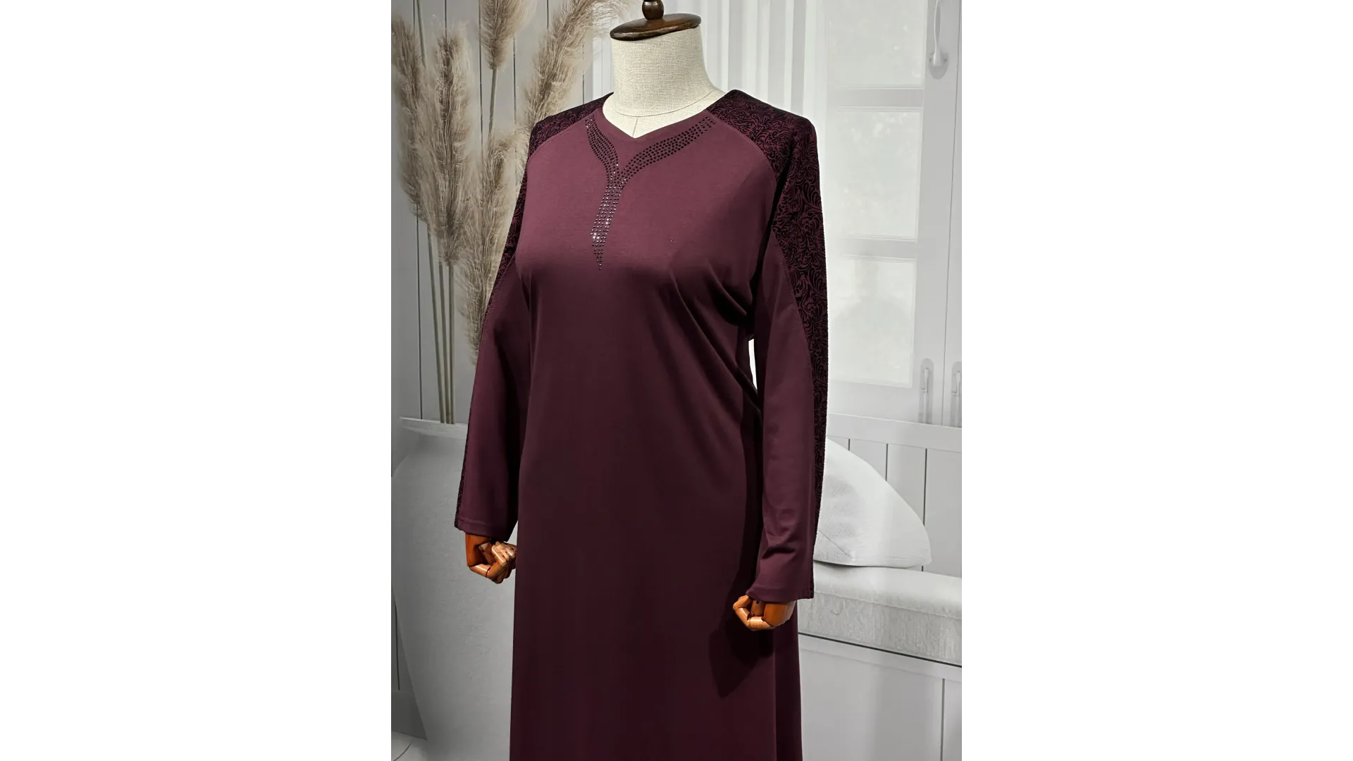 PELİN ELBİSE - AÇIK VİŞNE - (Asorti: 4-6)