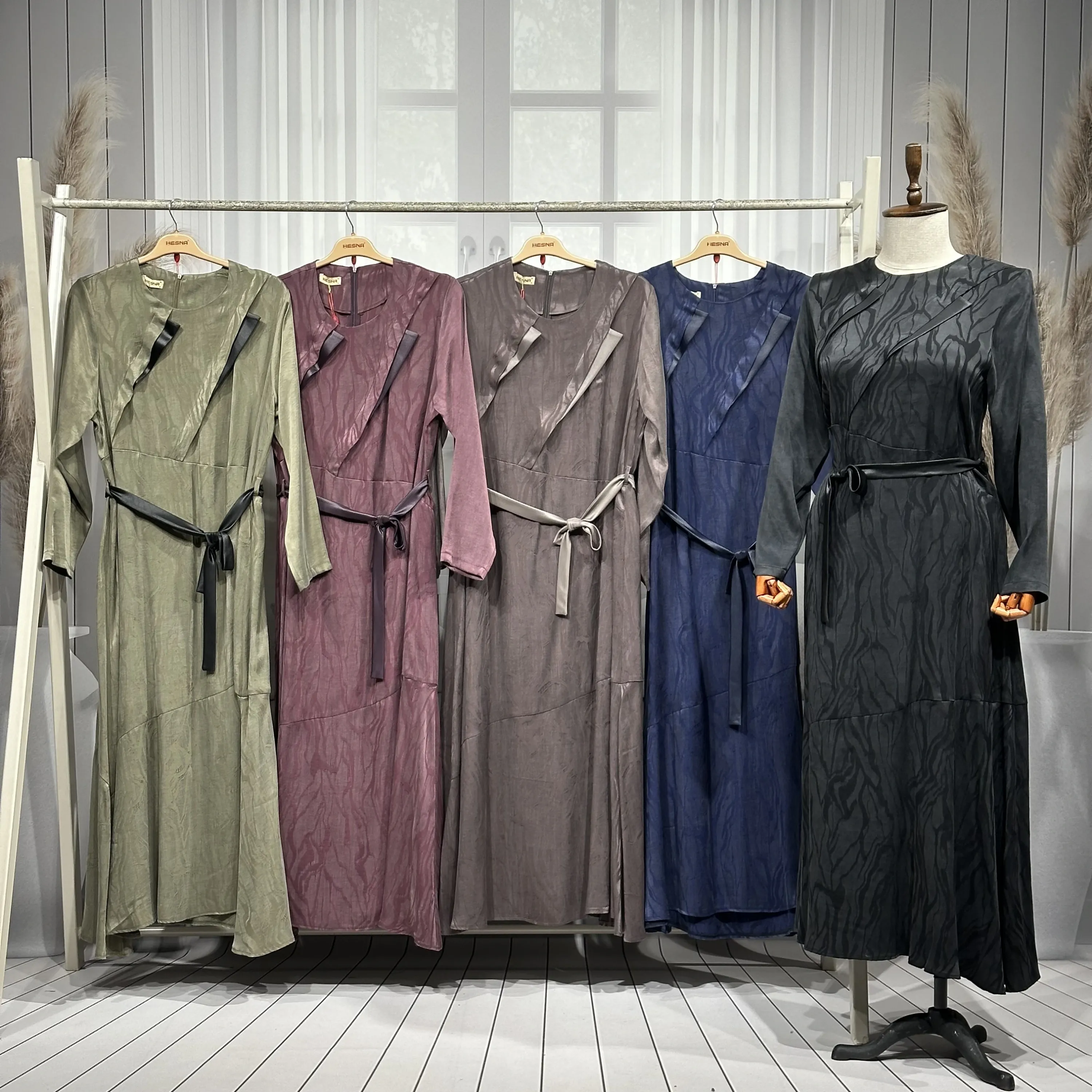 HESNA 8447 ELBİSE - SİYAH - (Asorti: 4-6)