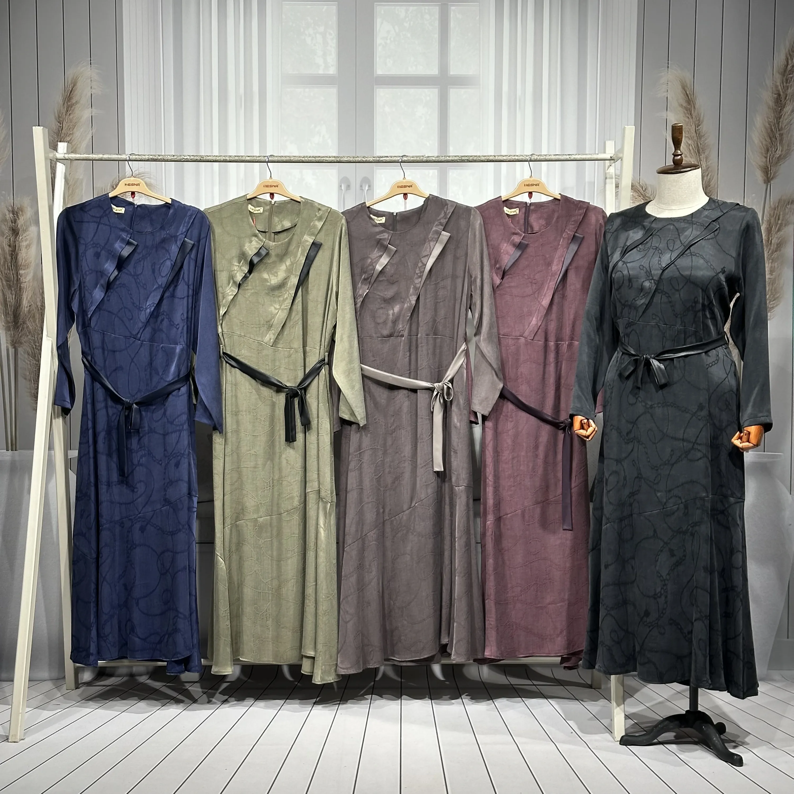 HESNA 8447 ELBİSE - SİYAH - (Asorti: 4-6)