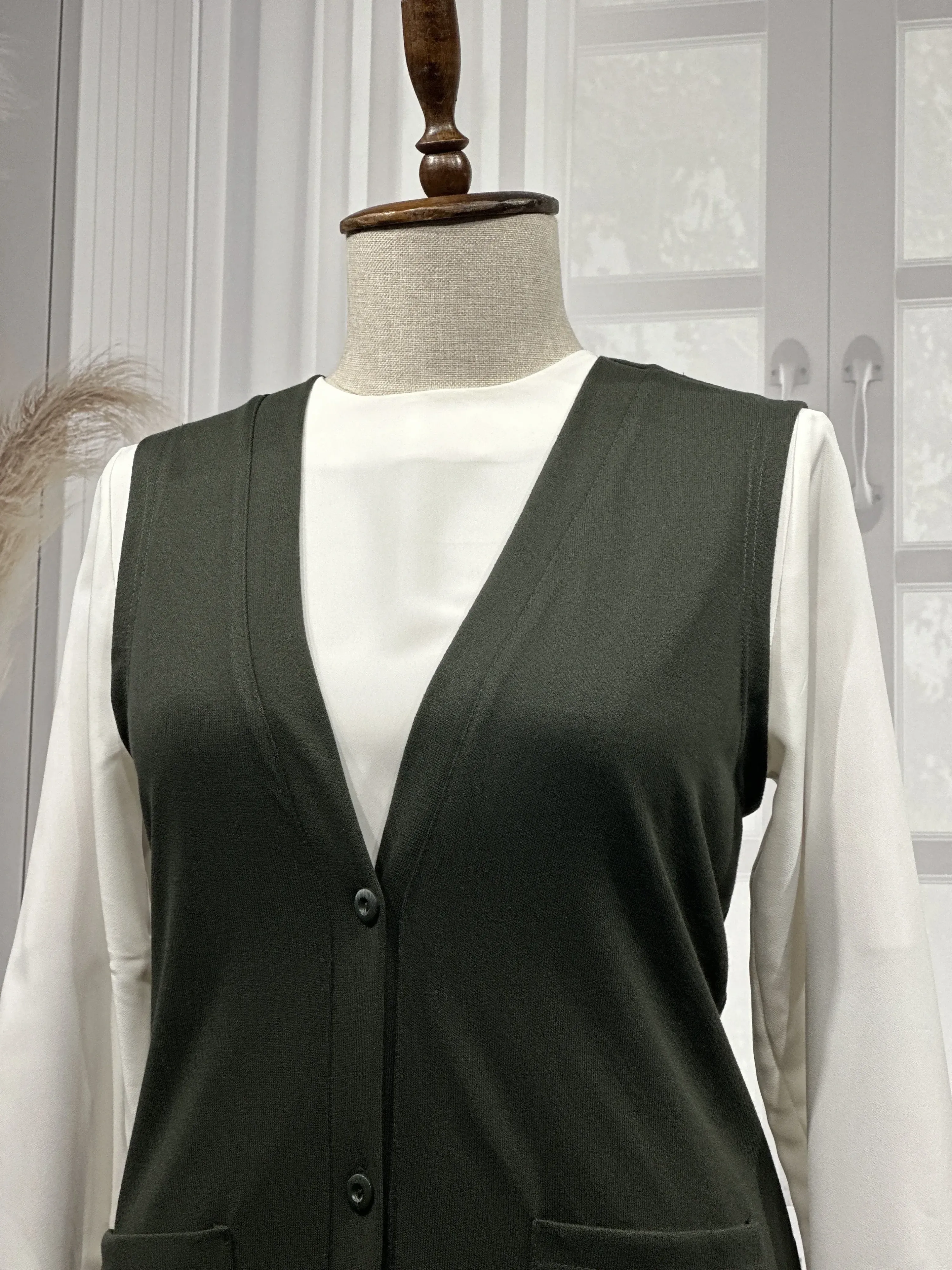 BUĞRA UZUN YELEK - HAKİ - (Asorti: 4-6)