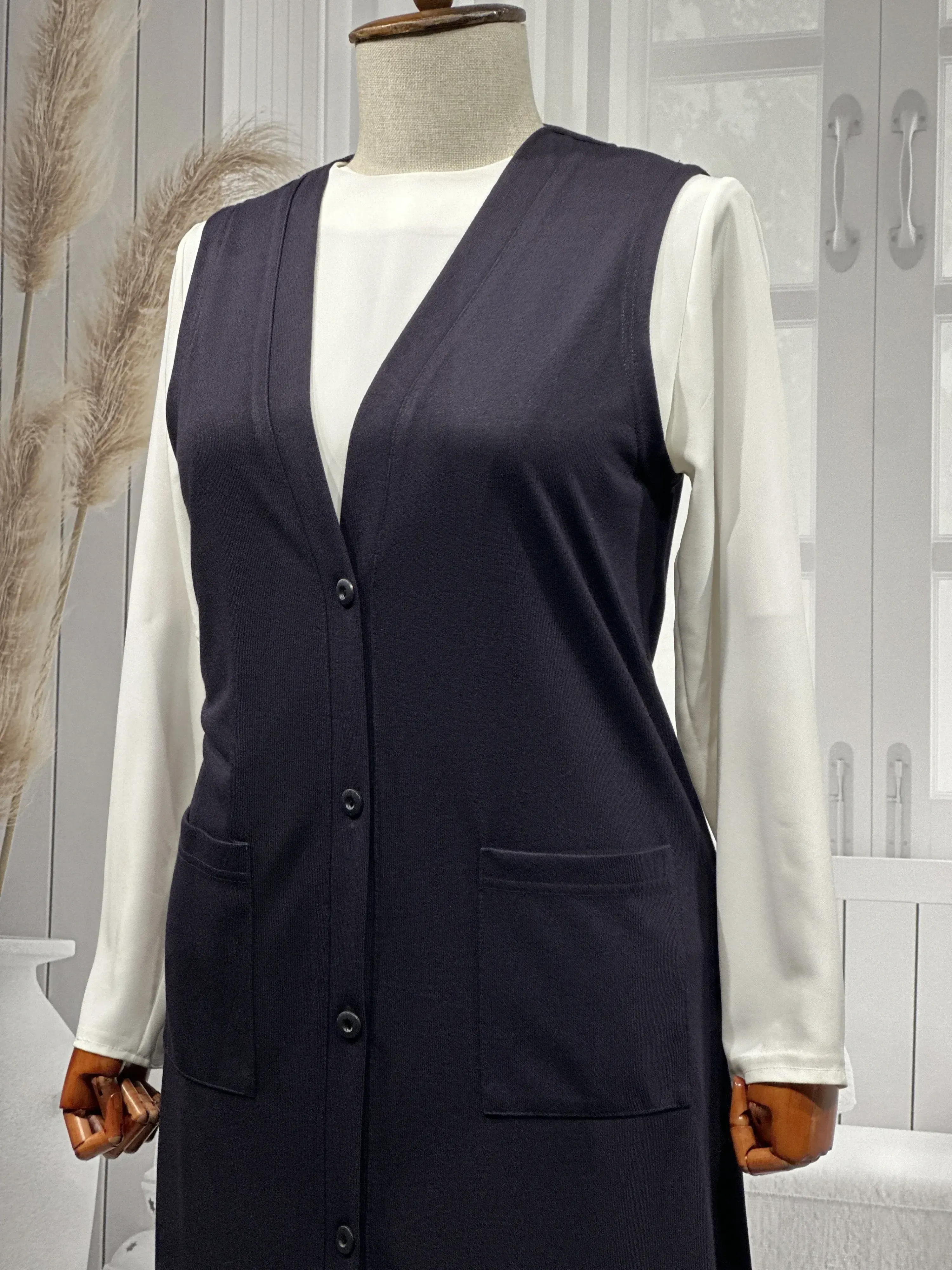 BUĞRA UZUN YELEK - MÜRDÜM - (Asorti: 4-6)