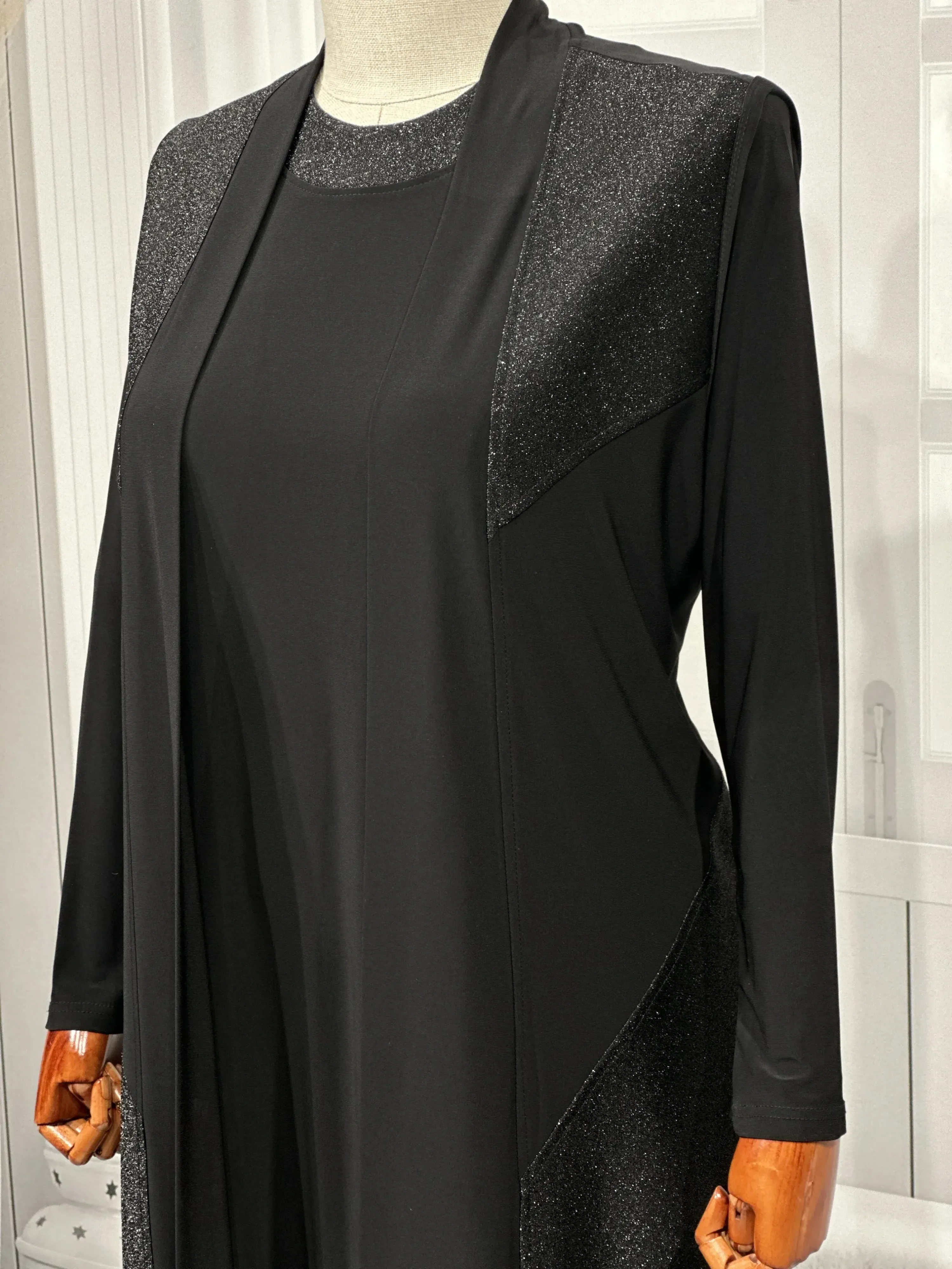 HESNA 1094 YELEKLİ TAKIM - SİYAH - (Asorti: 4-7)