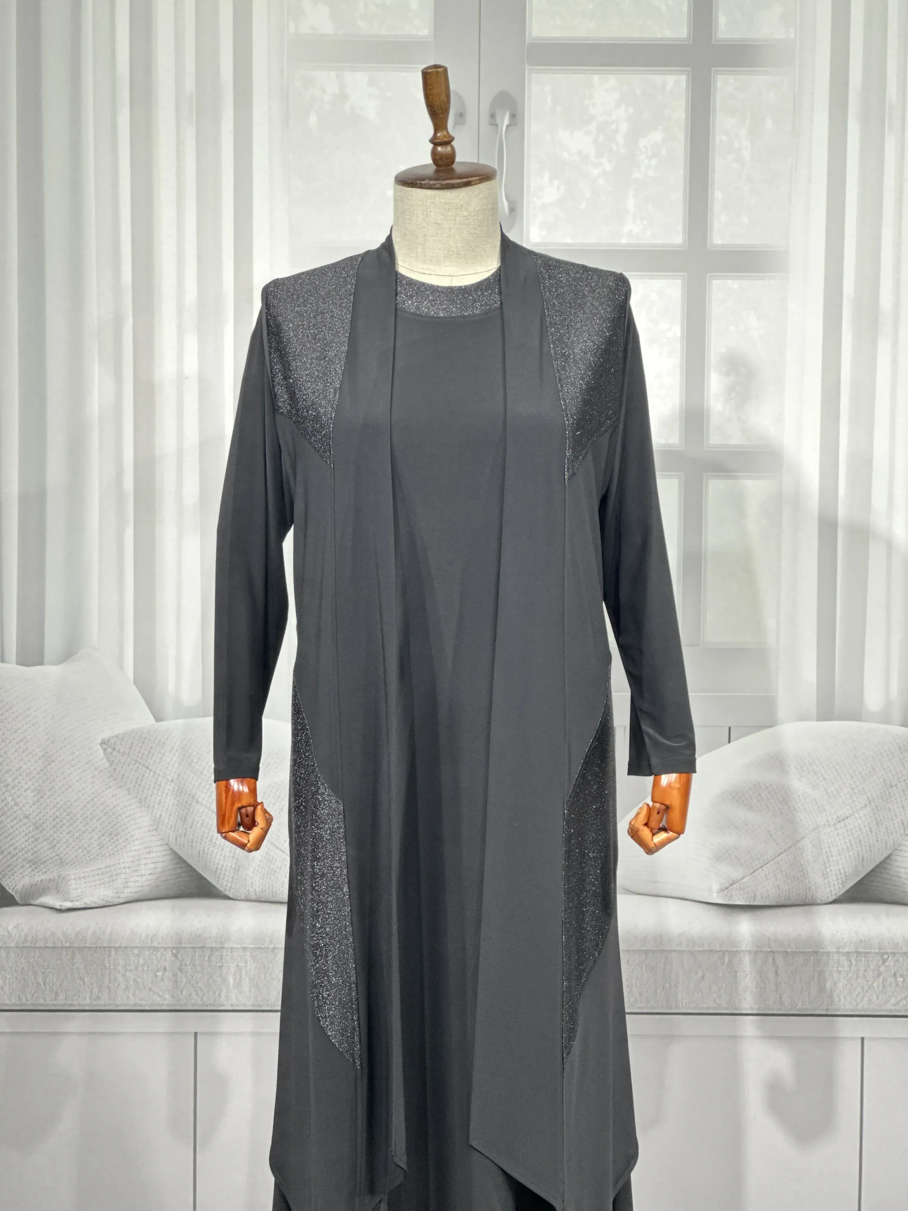 HESNA 1094 YELEKLİ TAKIM - SİYAH - (Asorti: 4-7)