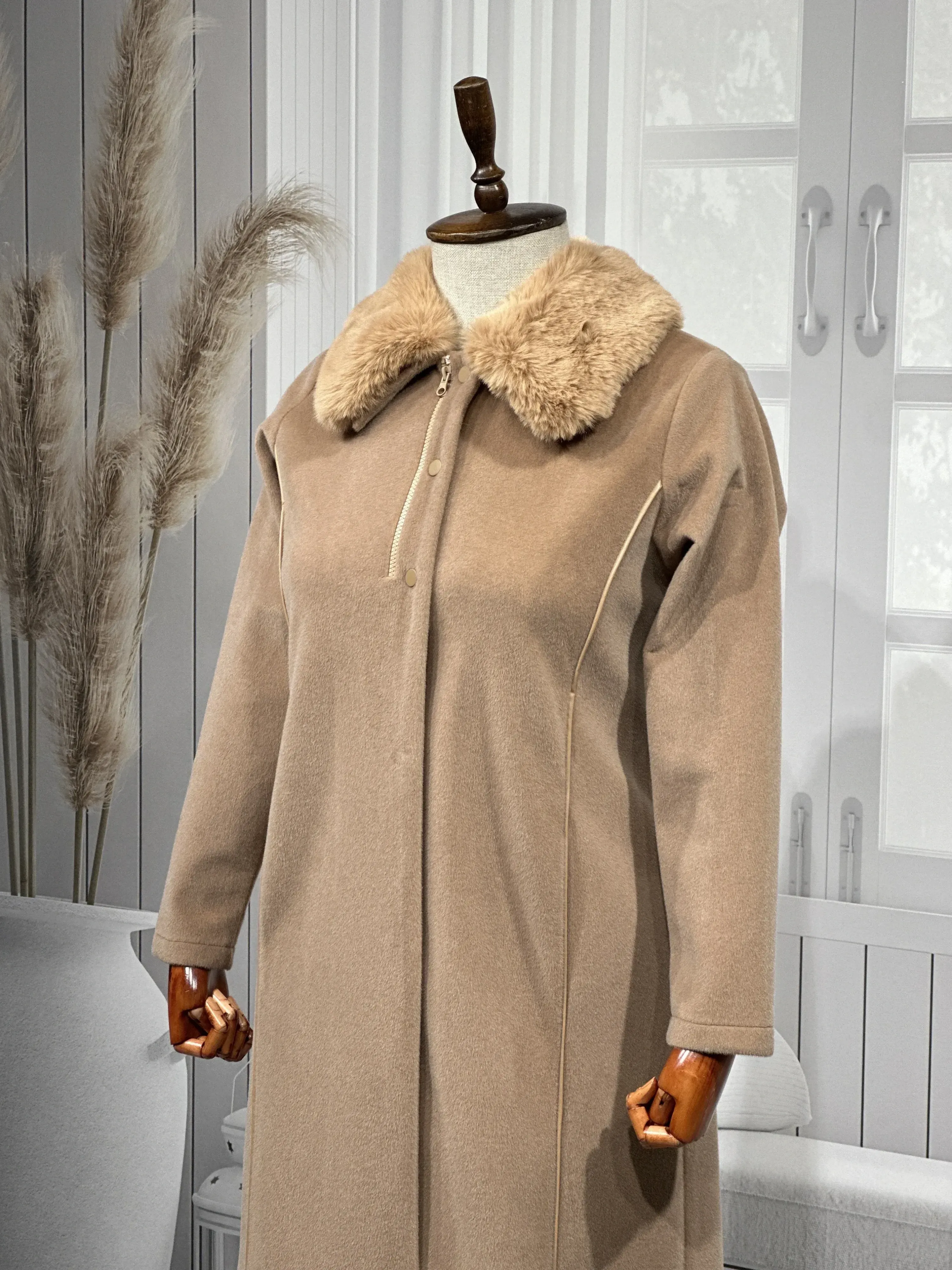 HESNA 2195 PARDESÜ - KOYU CAMEL - (Asorti: 46-52)