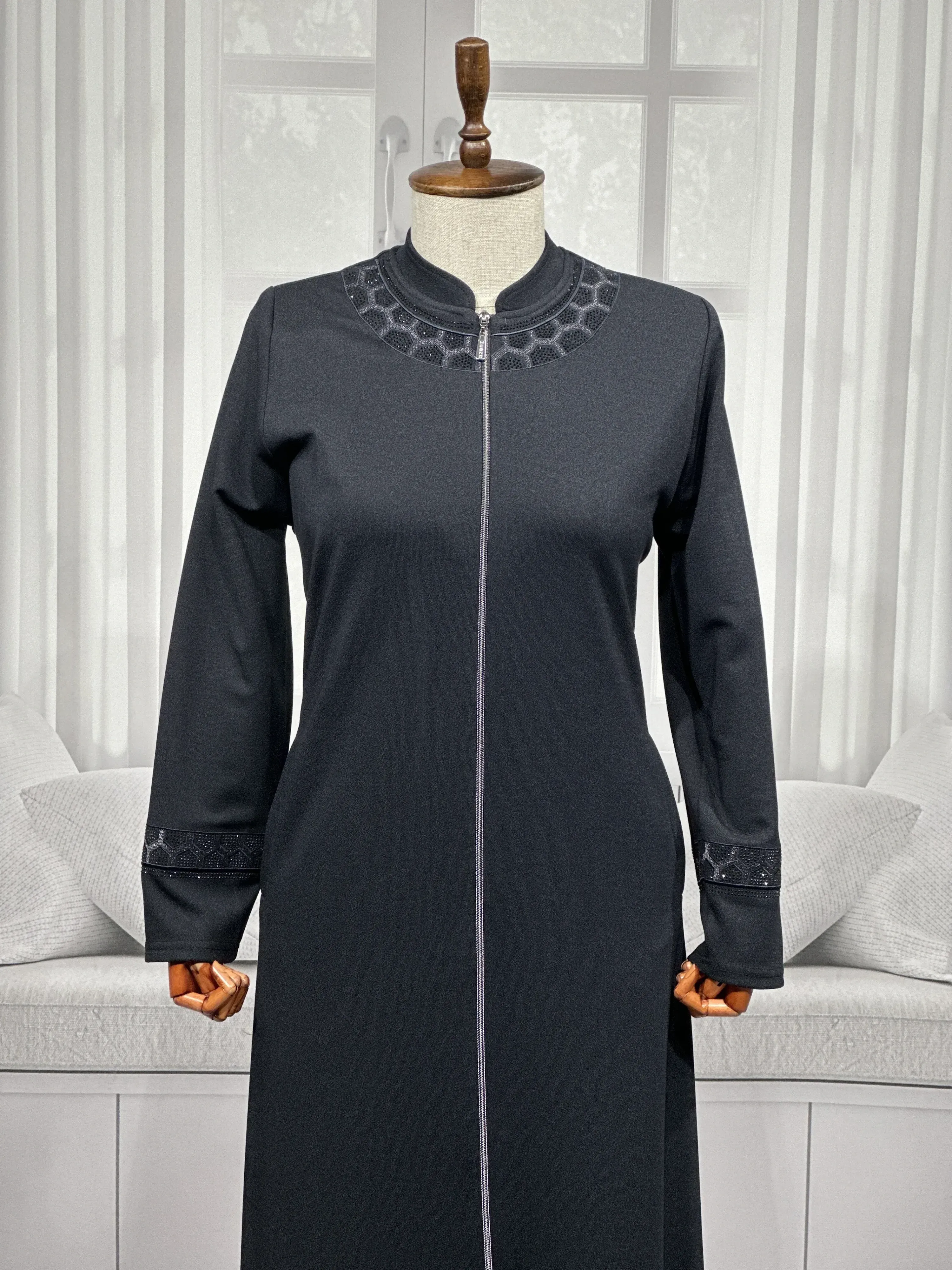 HESNA 2203 NAKIŞLI PARDESÜ - LACİVERT - (Asorti: 4-7)