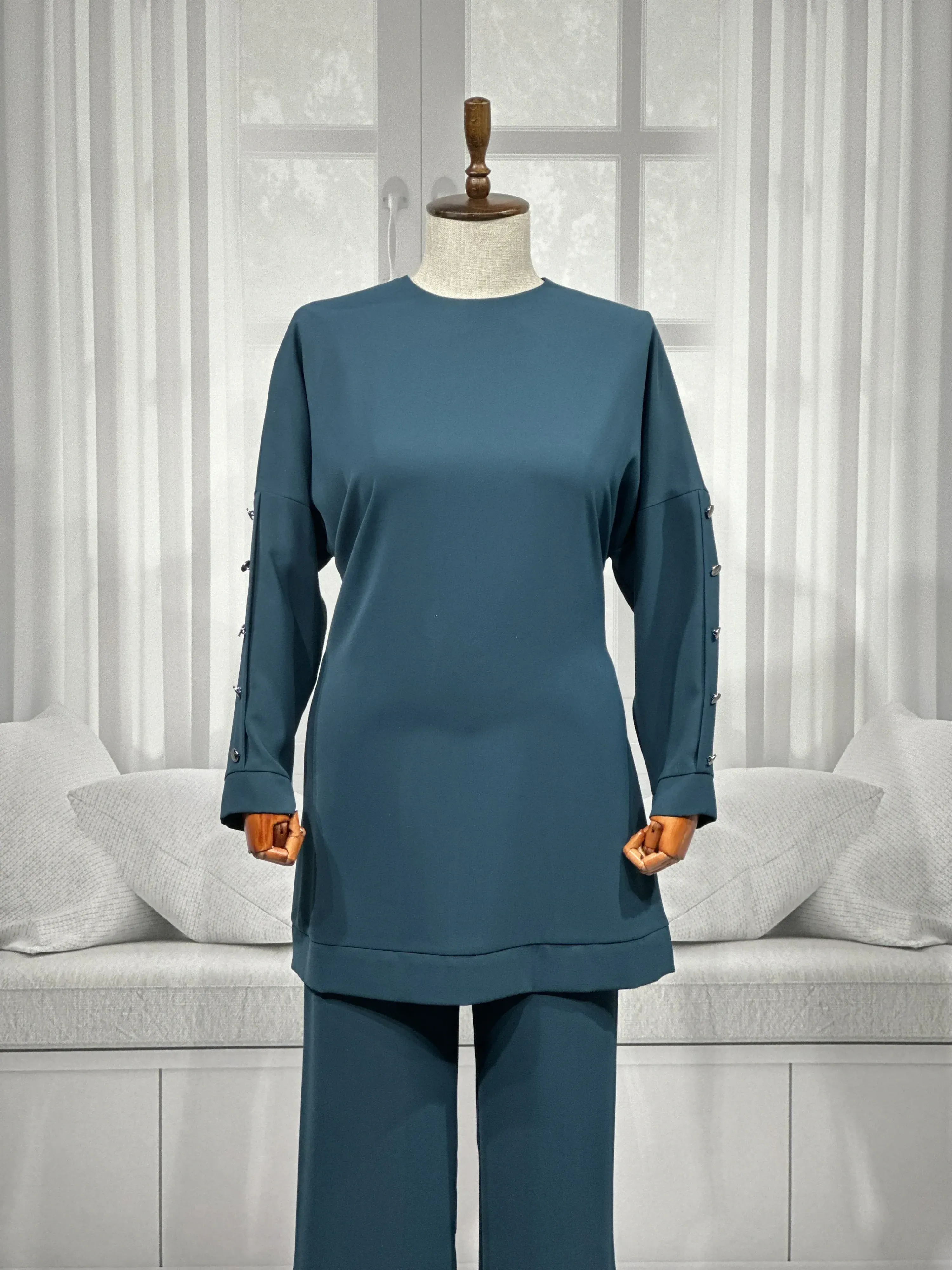 HESNA 4591 TAKIM - ZÜMRÜT - (Asorti: 46-52)