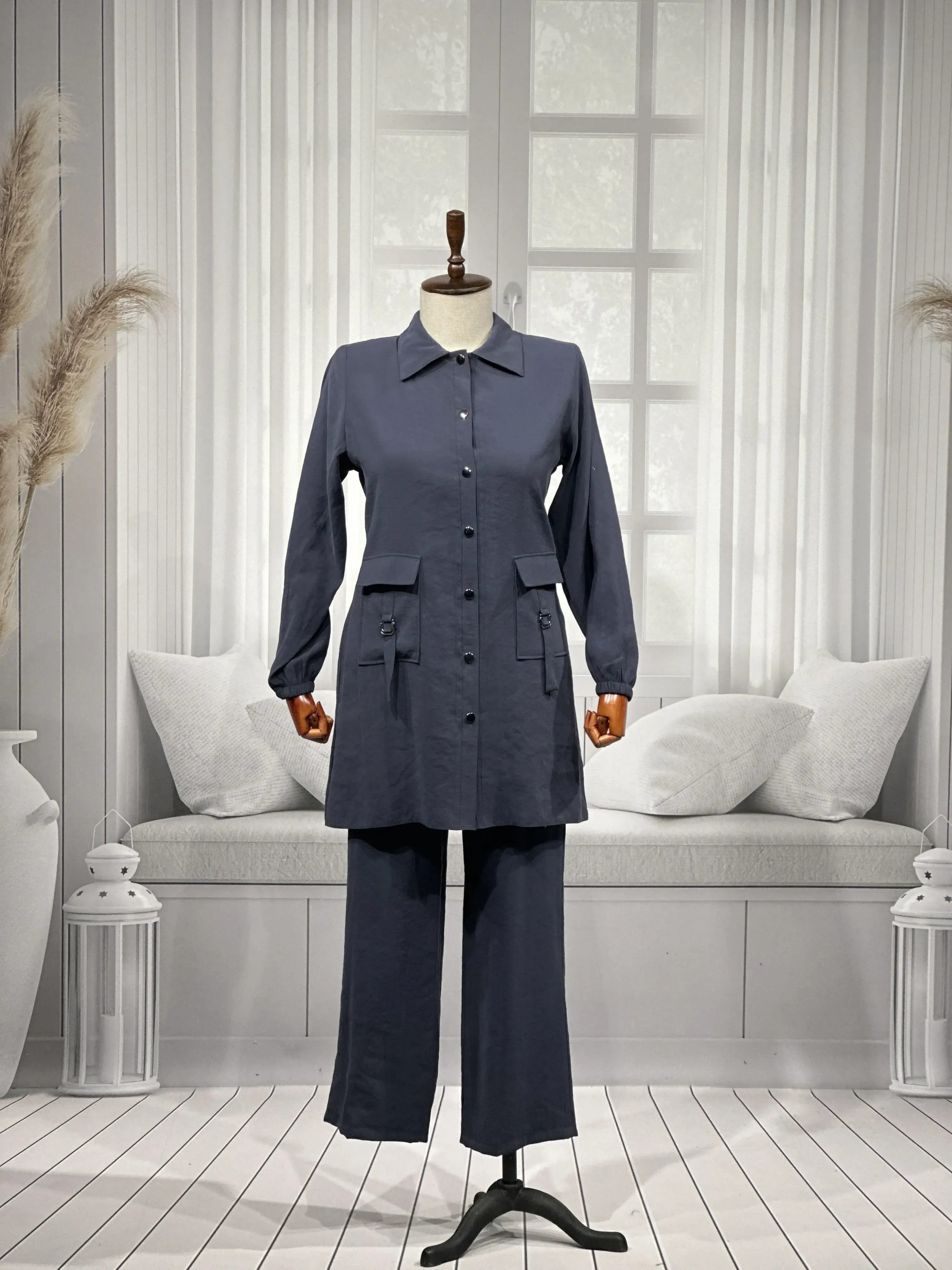 HESNA 4614 TAKIM - ANTRASİT - (Asorti: 46-52)