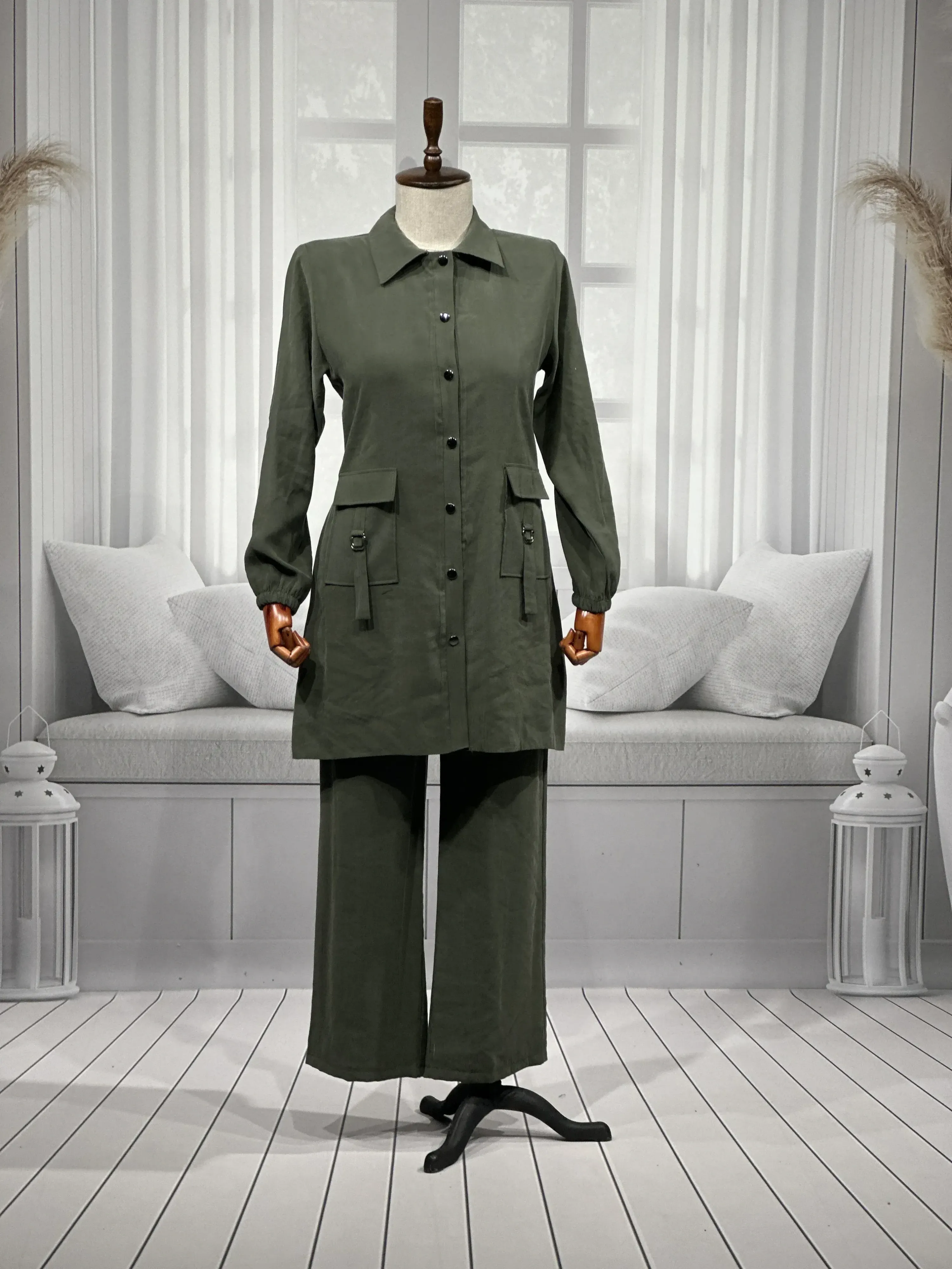 HESNA 4614 TAKIM - HAKİ - (Asorti: 46-52)