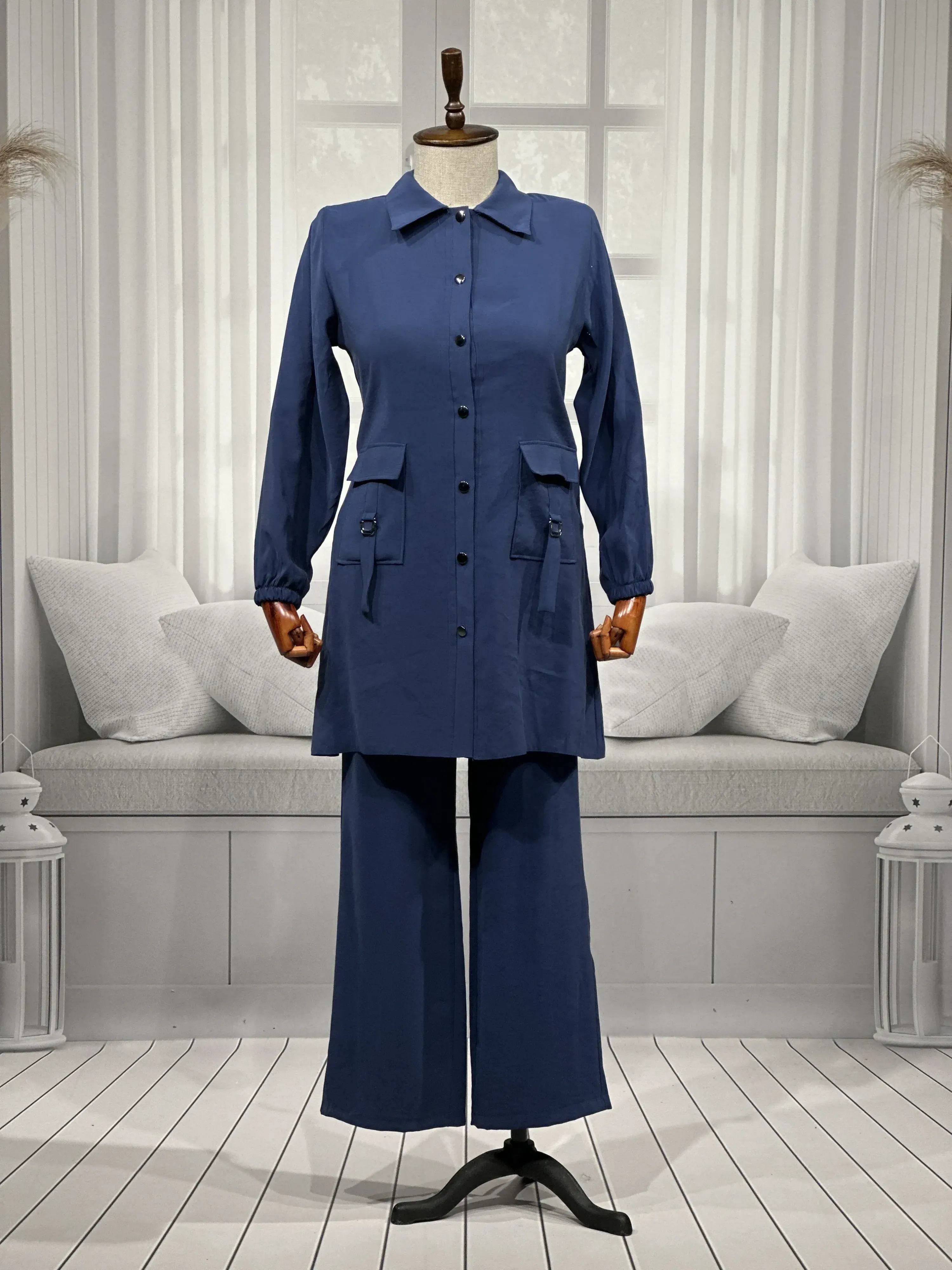 HESNA 4614 TAKIM - İNDİGO - (Asorti: 46-52)