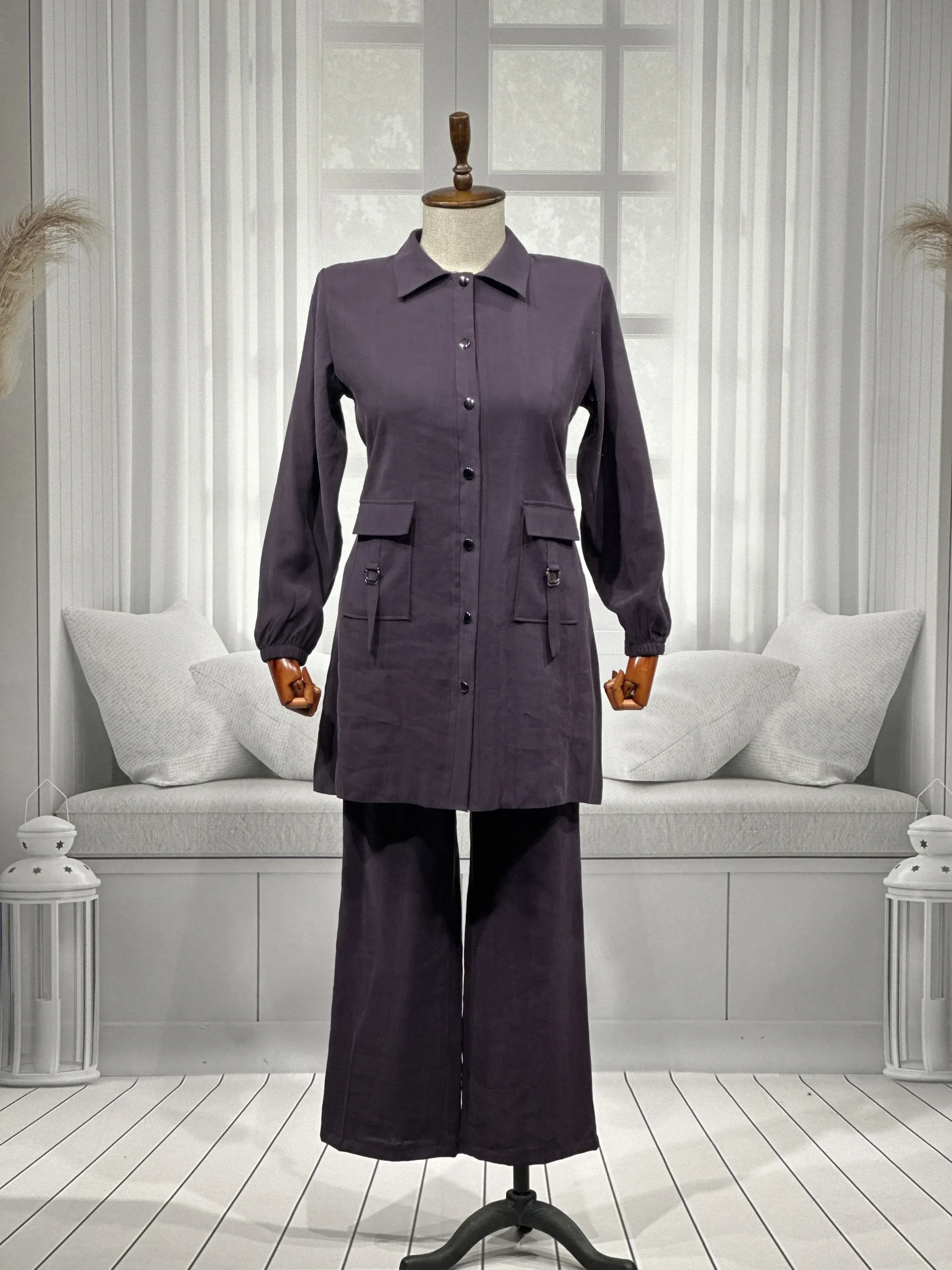 HESNA 4614 TAKIM - MÜRDÜM - (Asorti: 46-52)