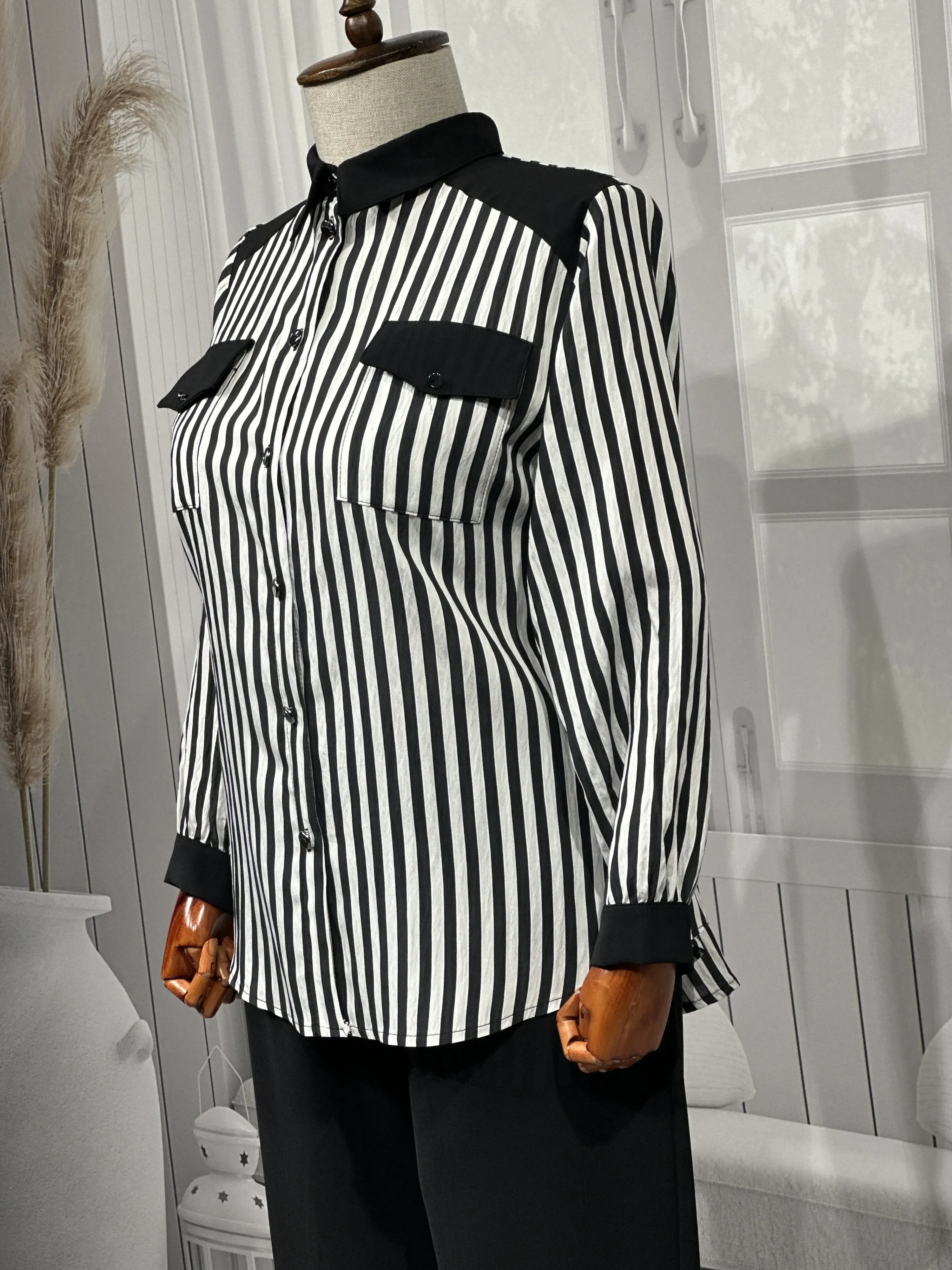 HESNA 4615 ÇİZGİLİ TAKIM - SİYAH - (Asorti: 46-52)