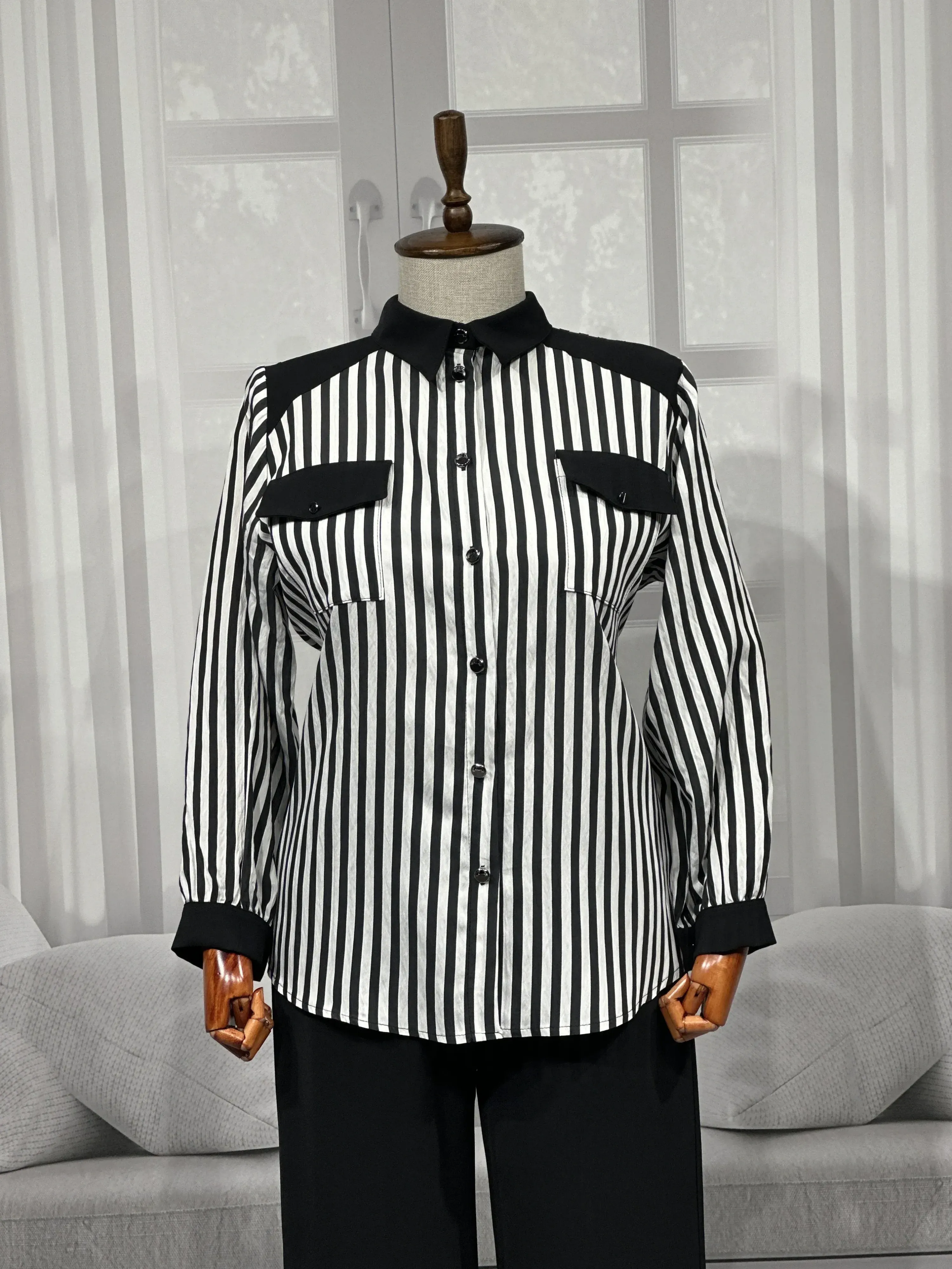 HESNA 4615 ÇİZGİLİ TAKIM - SİYAH - (Asorti: 46-52)