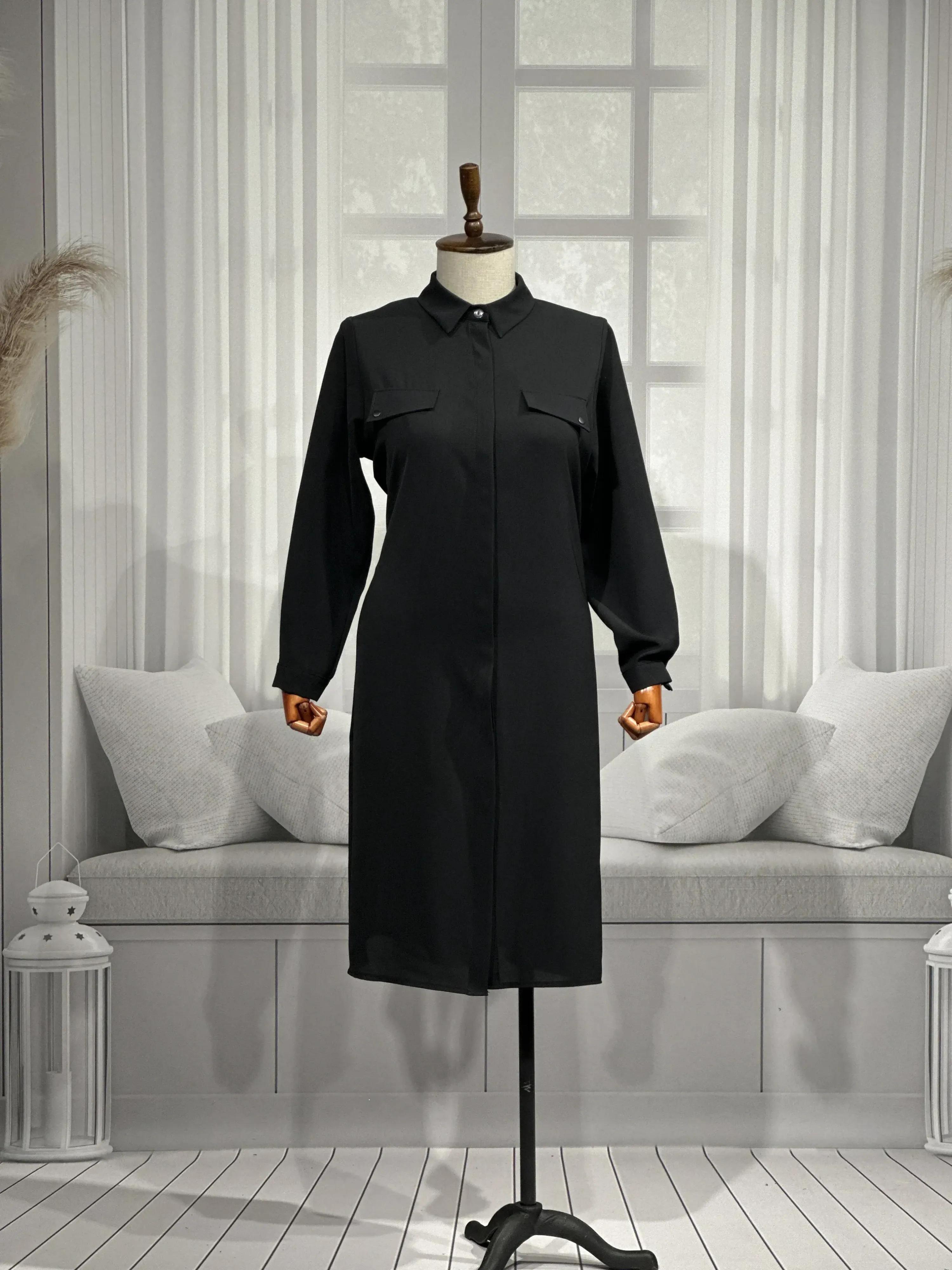 HESNA 5097 TUNİK - SİYAH - (Asorti: 46-52)