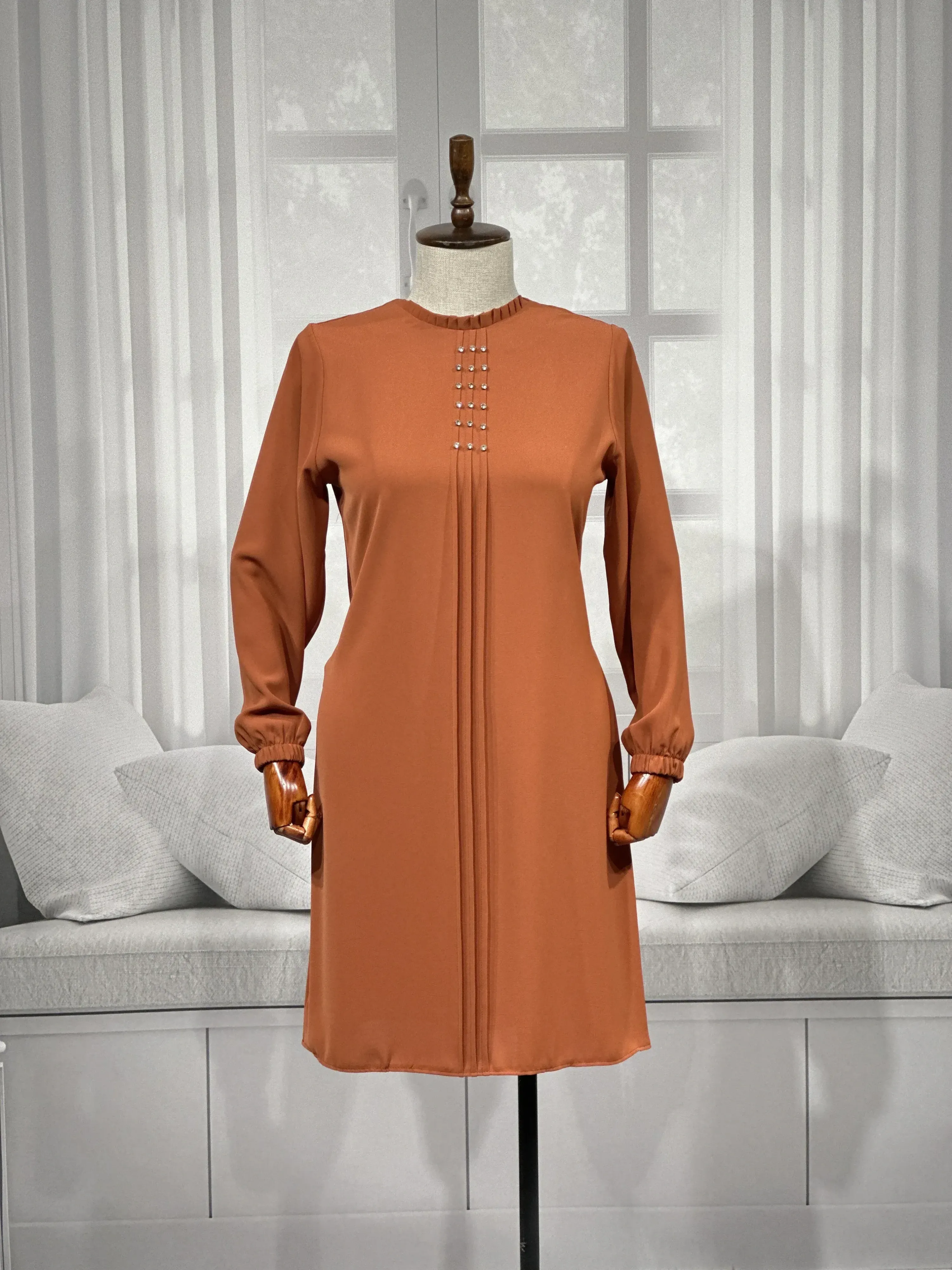 HESNA 5116 TUNİK - KİREMİT - (Asorti: 46-52)