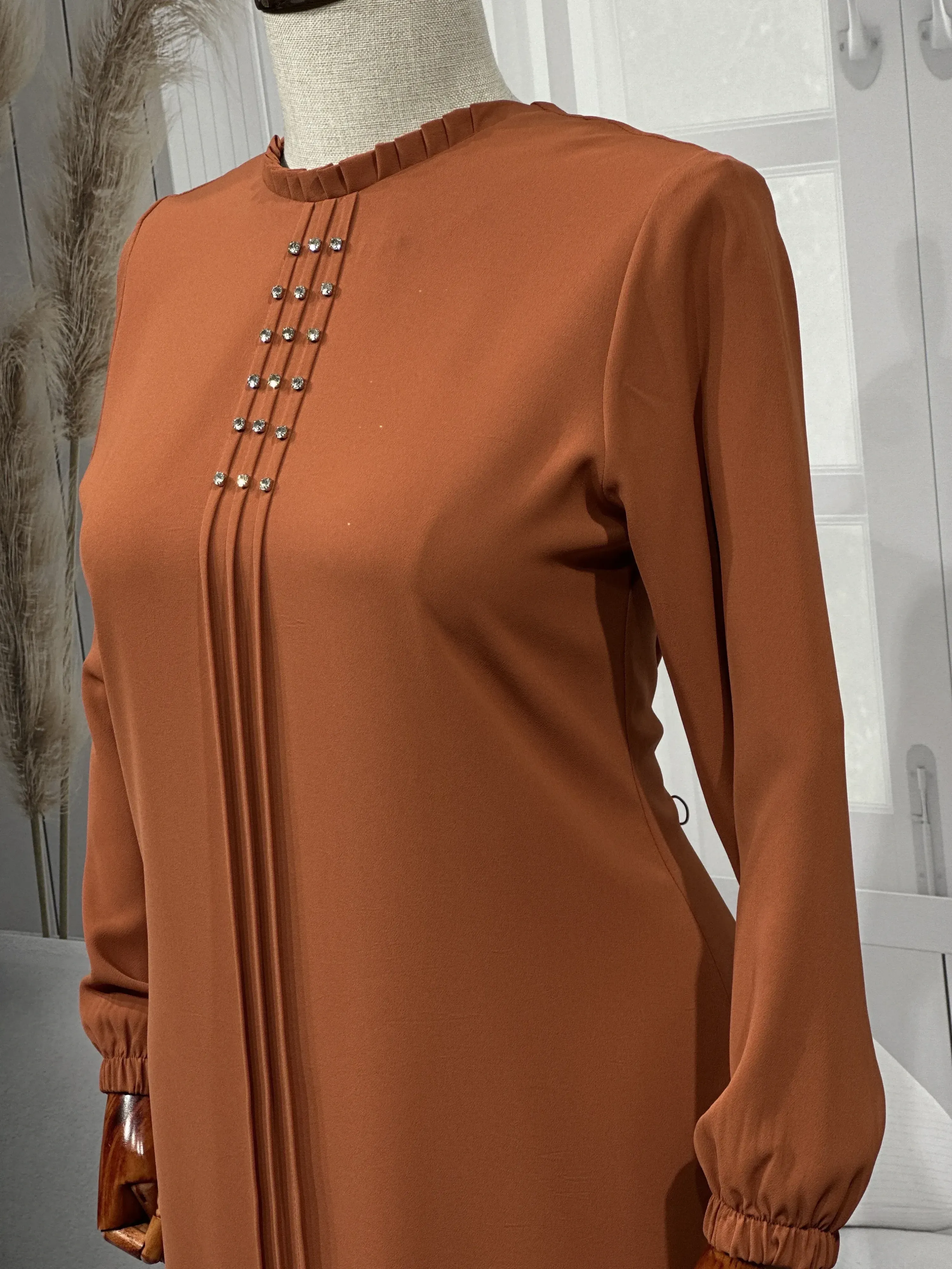 HESNA 5116 TUNİK - KİREMİT - (Asorti: 46-52)