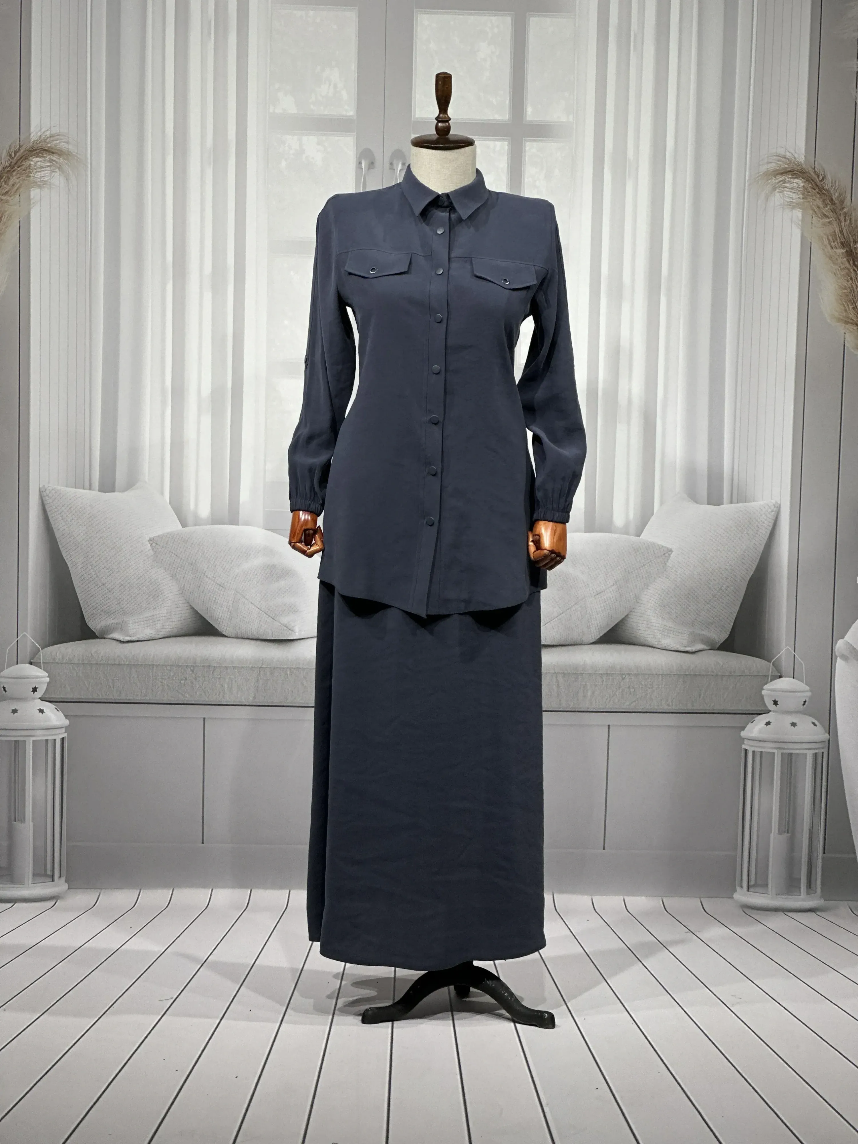 HESNA 7753 TAKIM - ANTRASİT - (Asorti: 46-52)