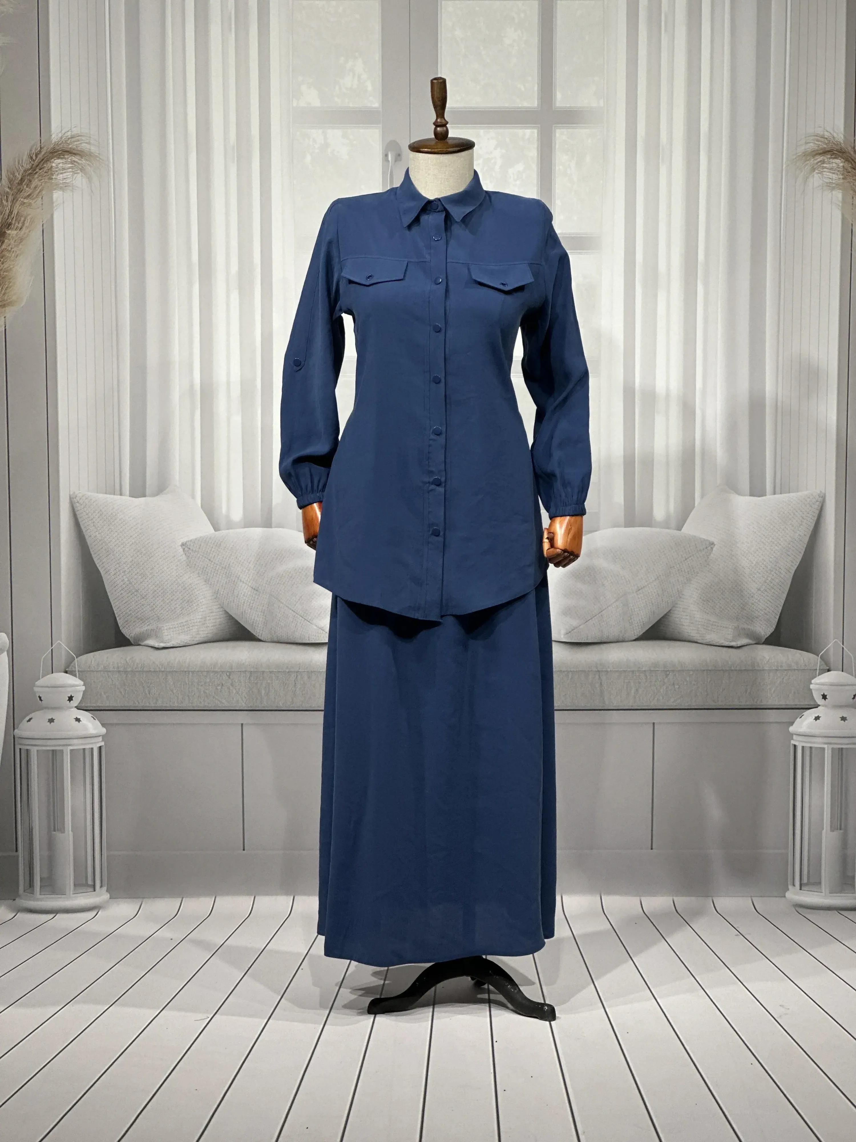 HESNA 7753 TAKIM - İNDİGO - (Asorti: 46-52)