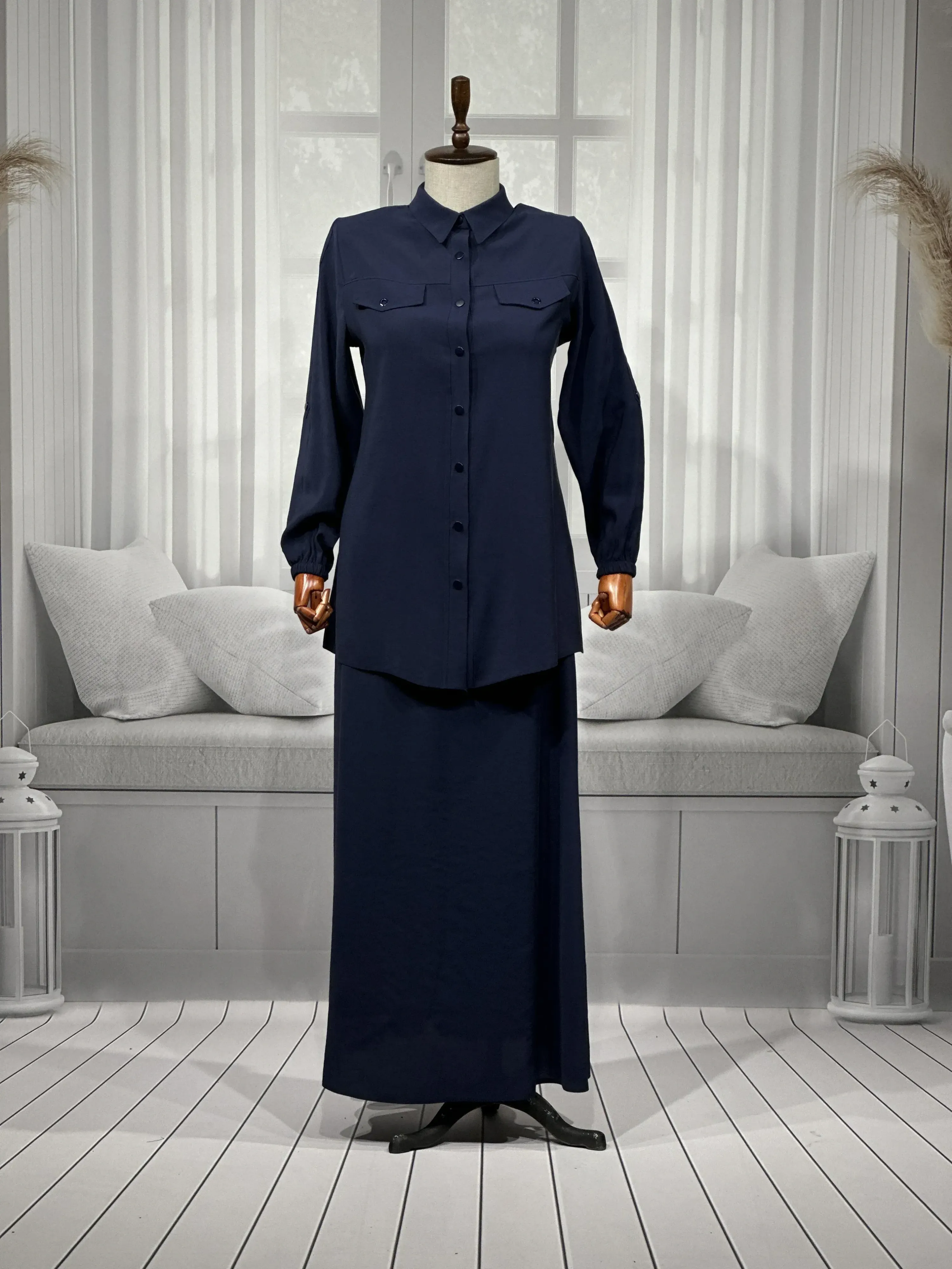 HESNA 7753 TAKIM - LACİVERT - (Asorti: 46-52)