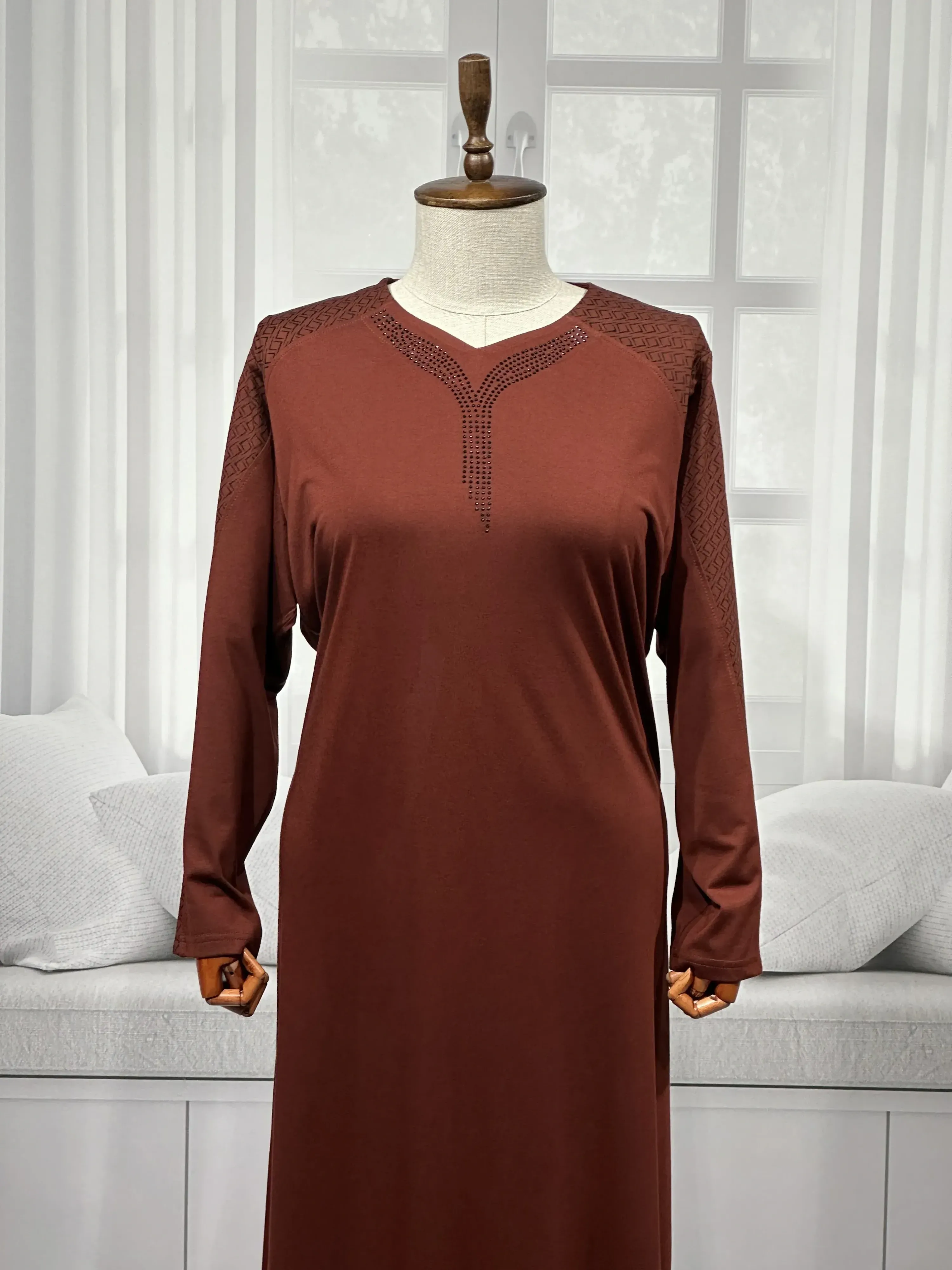 HESNA 8026 (BTT) ELBİSE - KİREMİT - (Asorti: 7-9)