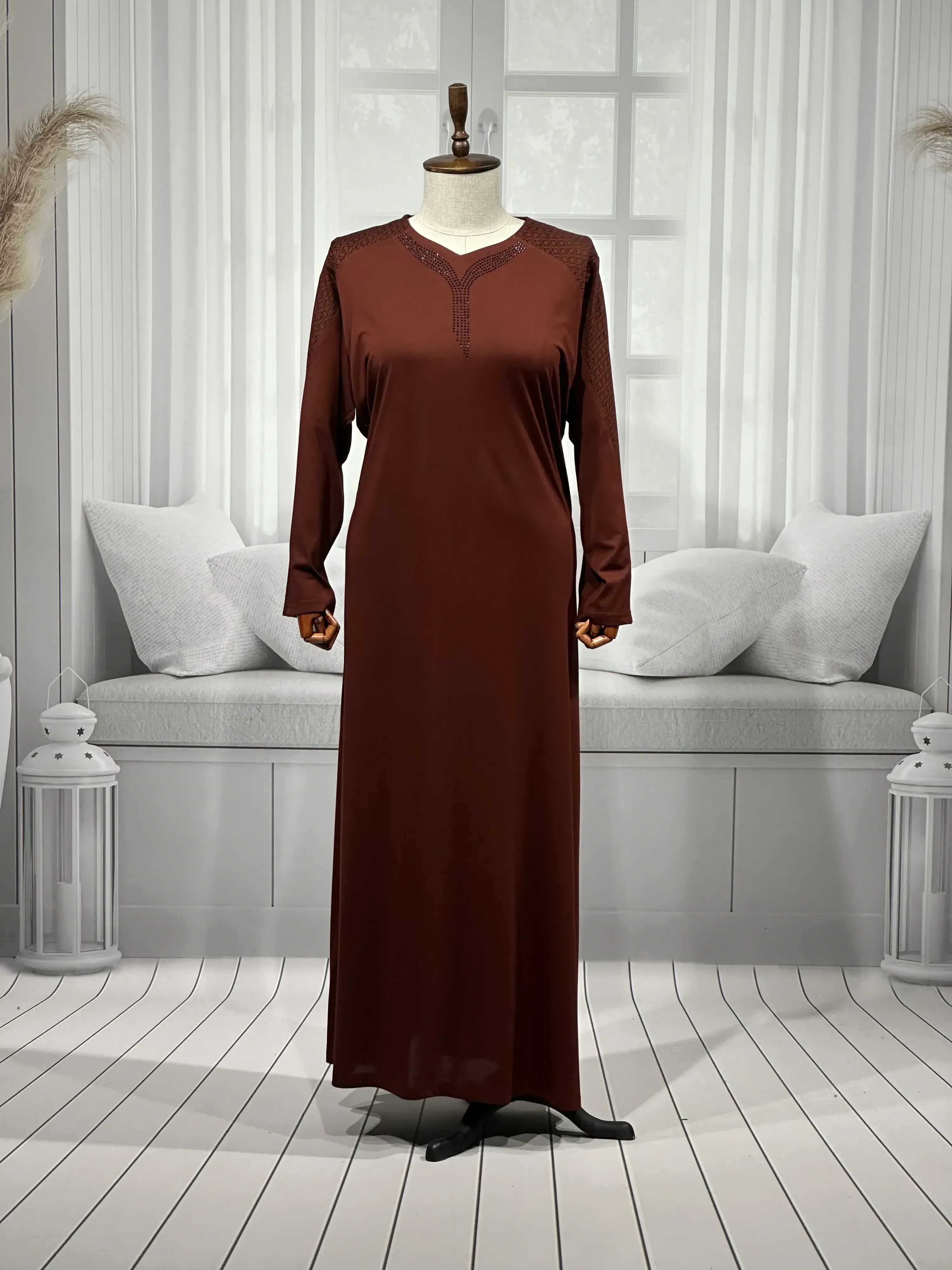 HESNA 8026 (BTT) ELBİSE - KİREMİT - (Asorti: 7-9)