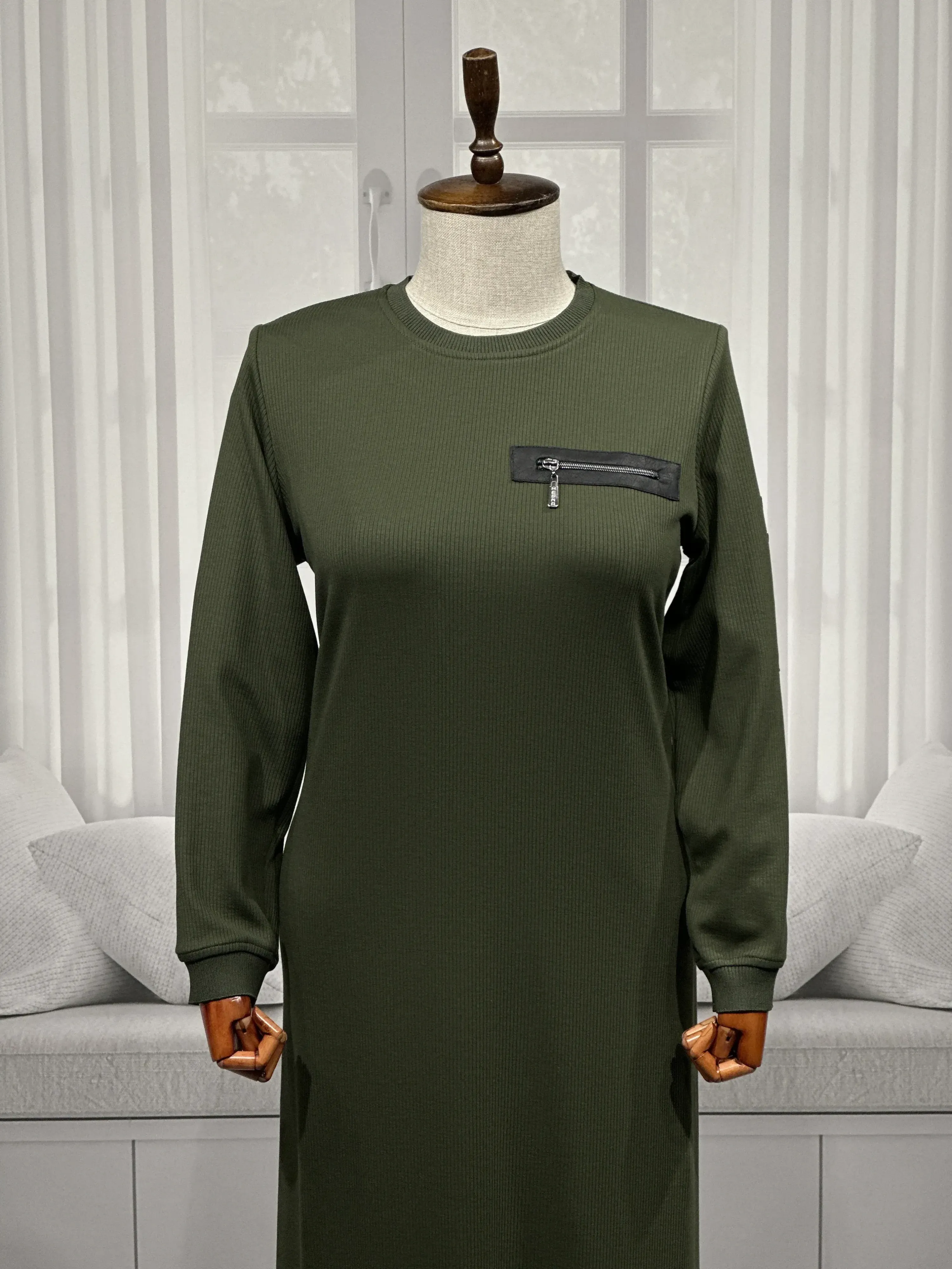 HESNA 8191 ELBİSE - HAKİ - (Asorti: 3-6)