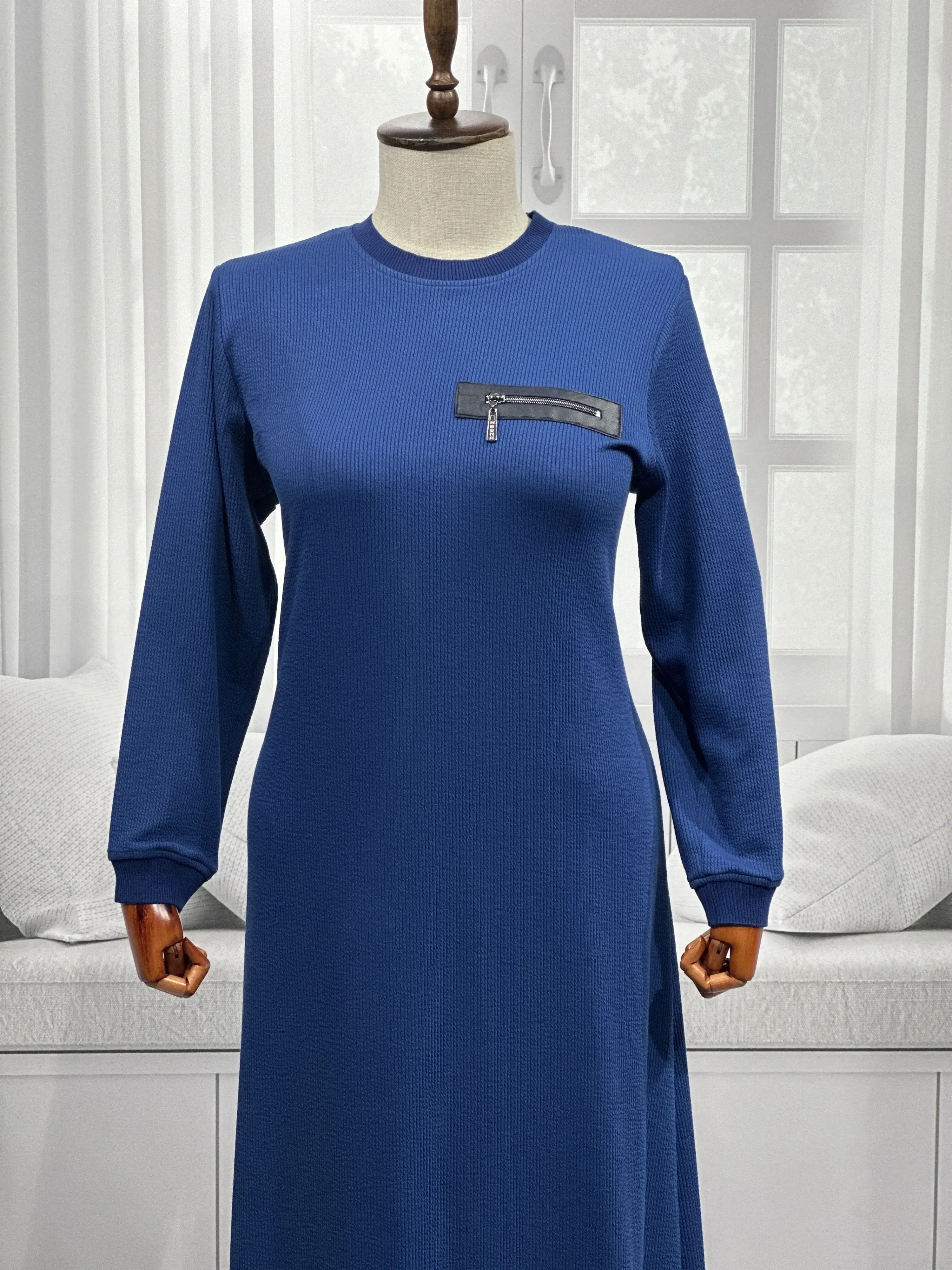 HESNA 8191 ELBİSE - İNDİGO - (Asorti: 3-6)