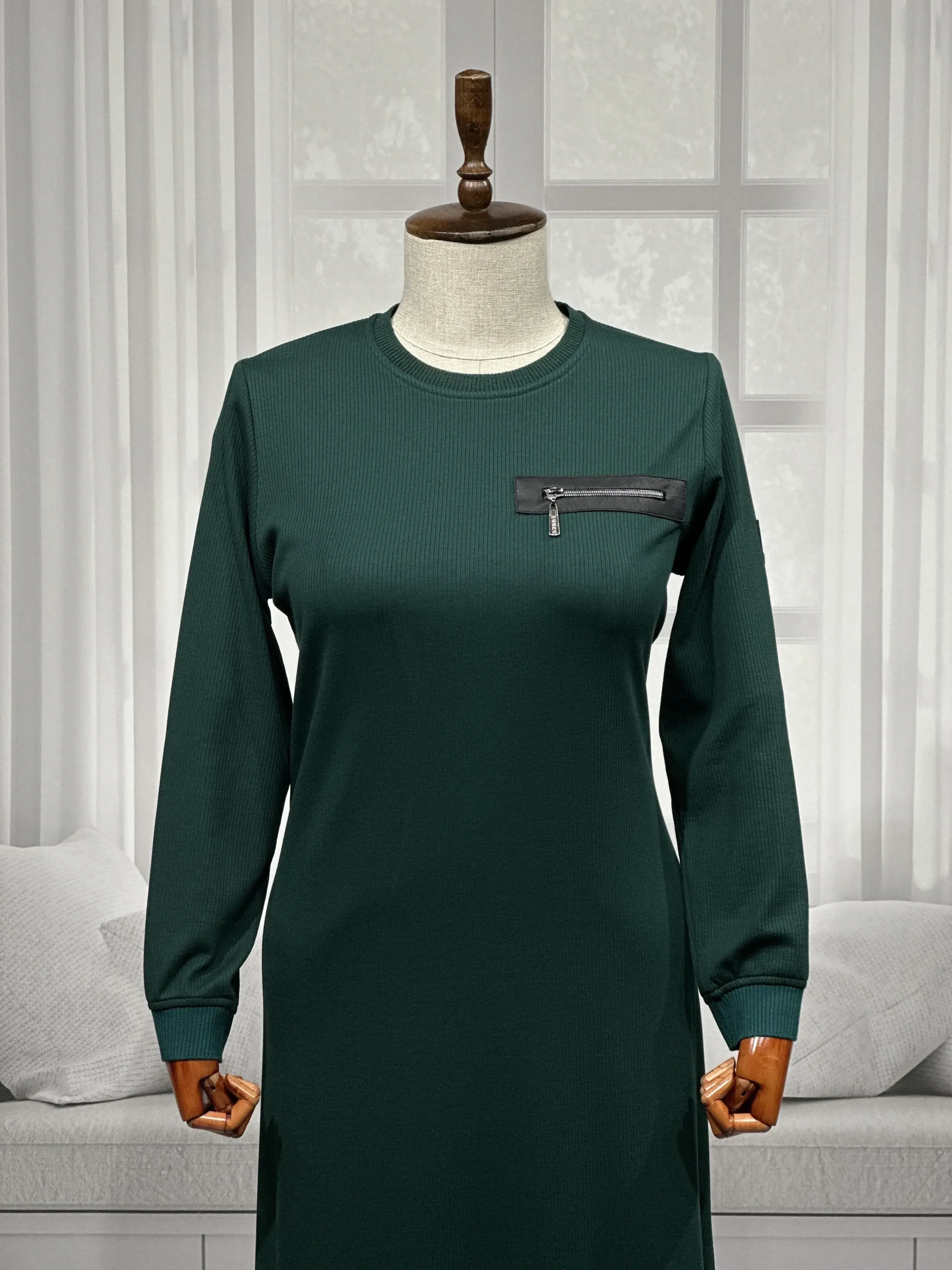 HESNA 8191 ELBİSE - PETROL - (Asorti: 3-6)