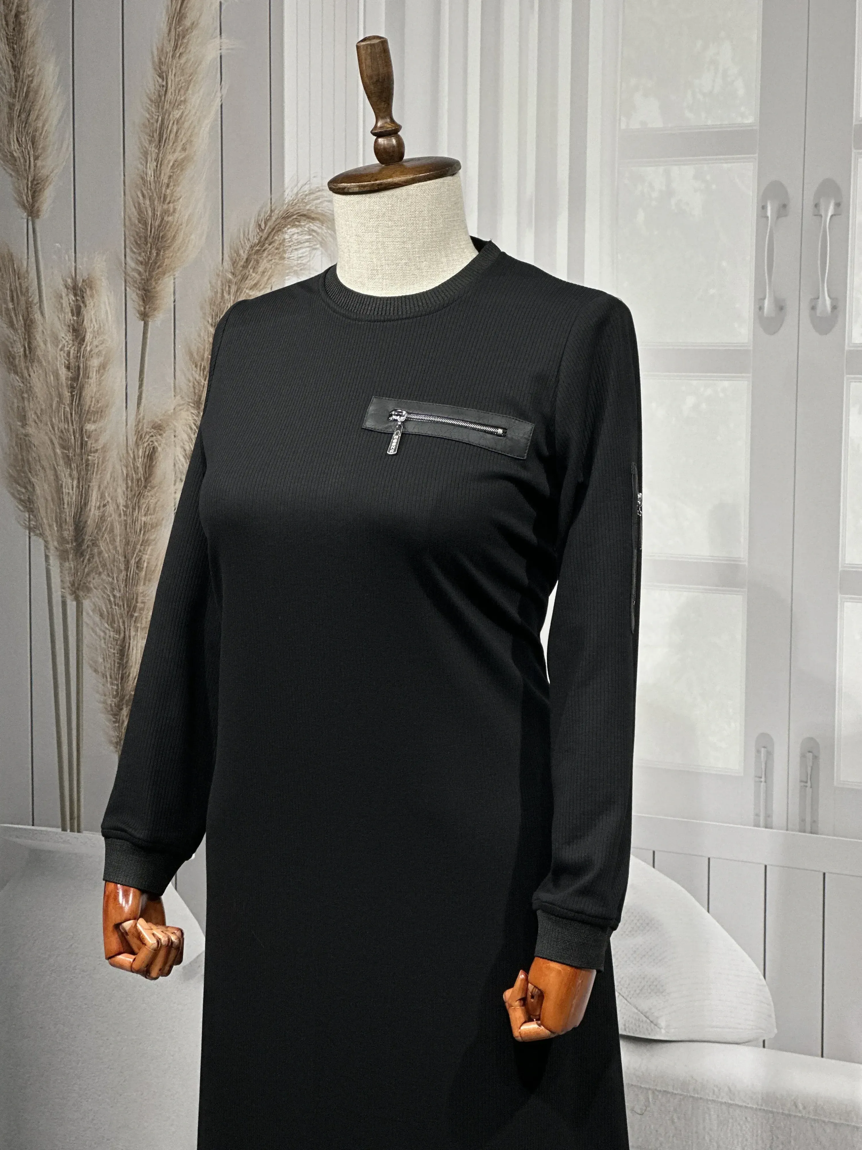 HESNA 8191 ELBİSE - SİYAH - (Asorti: 3-6)