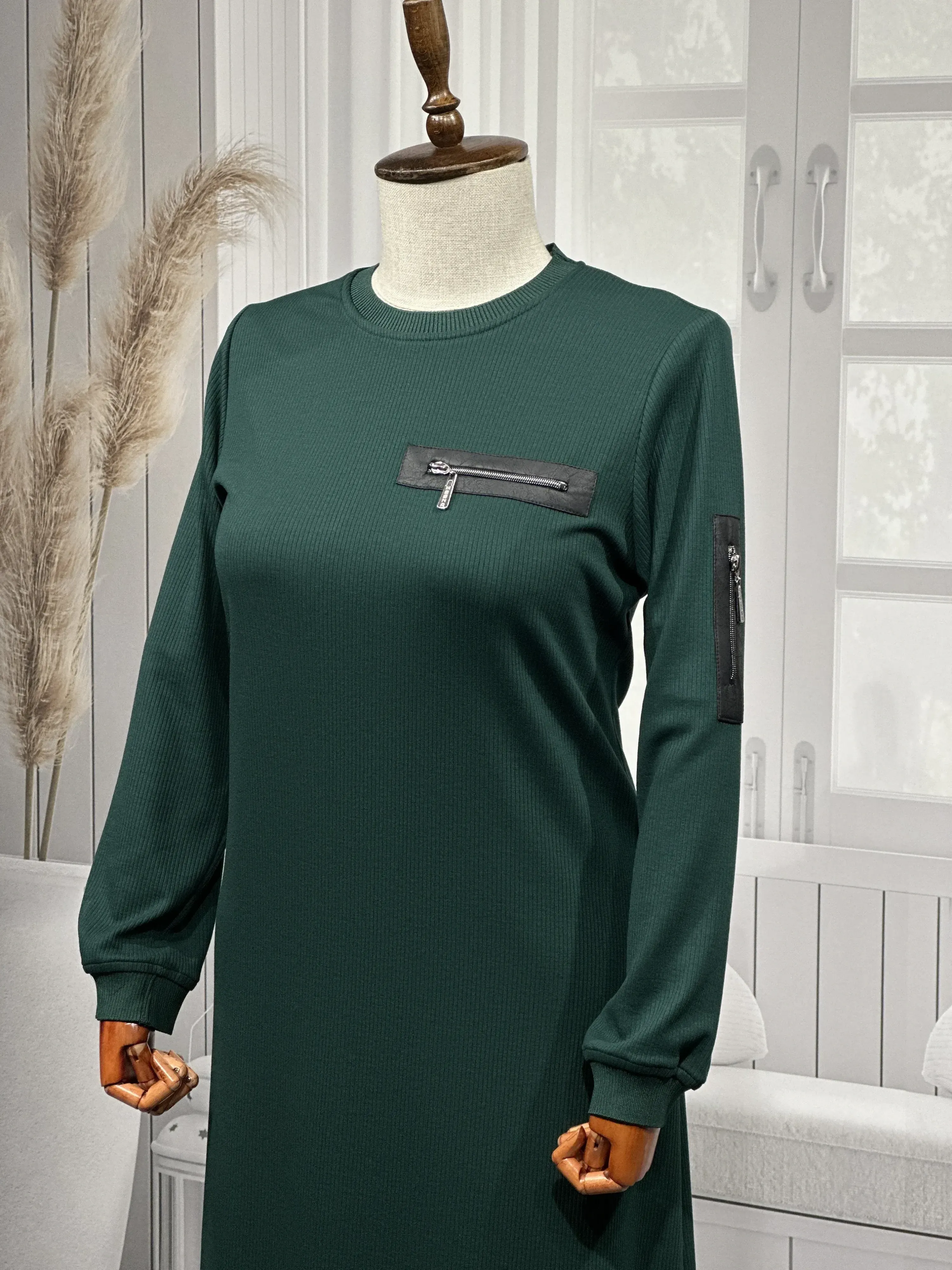 HESNA 8191 ELBİSE - YEŞİL - (Asorti: 3-6)