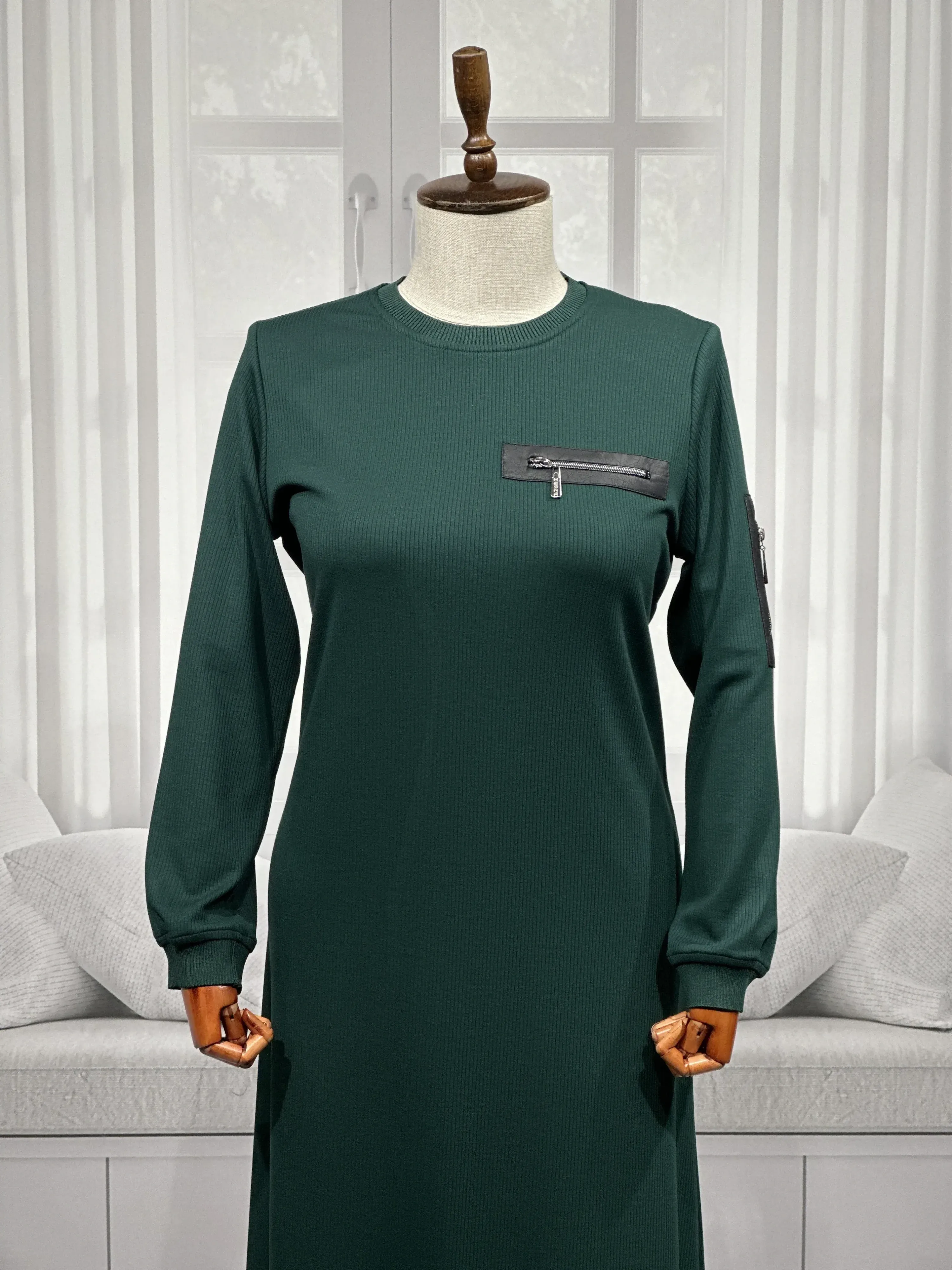 HESNA 8191 ELBİSE - YEŞİL - (Asorti: 3-6)