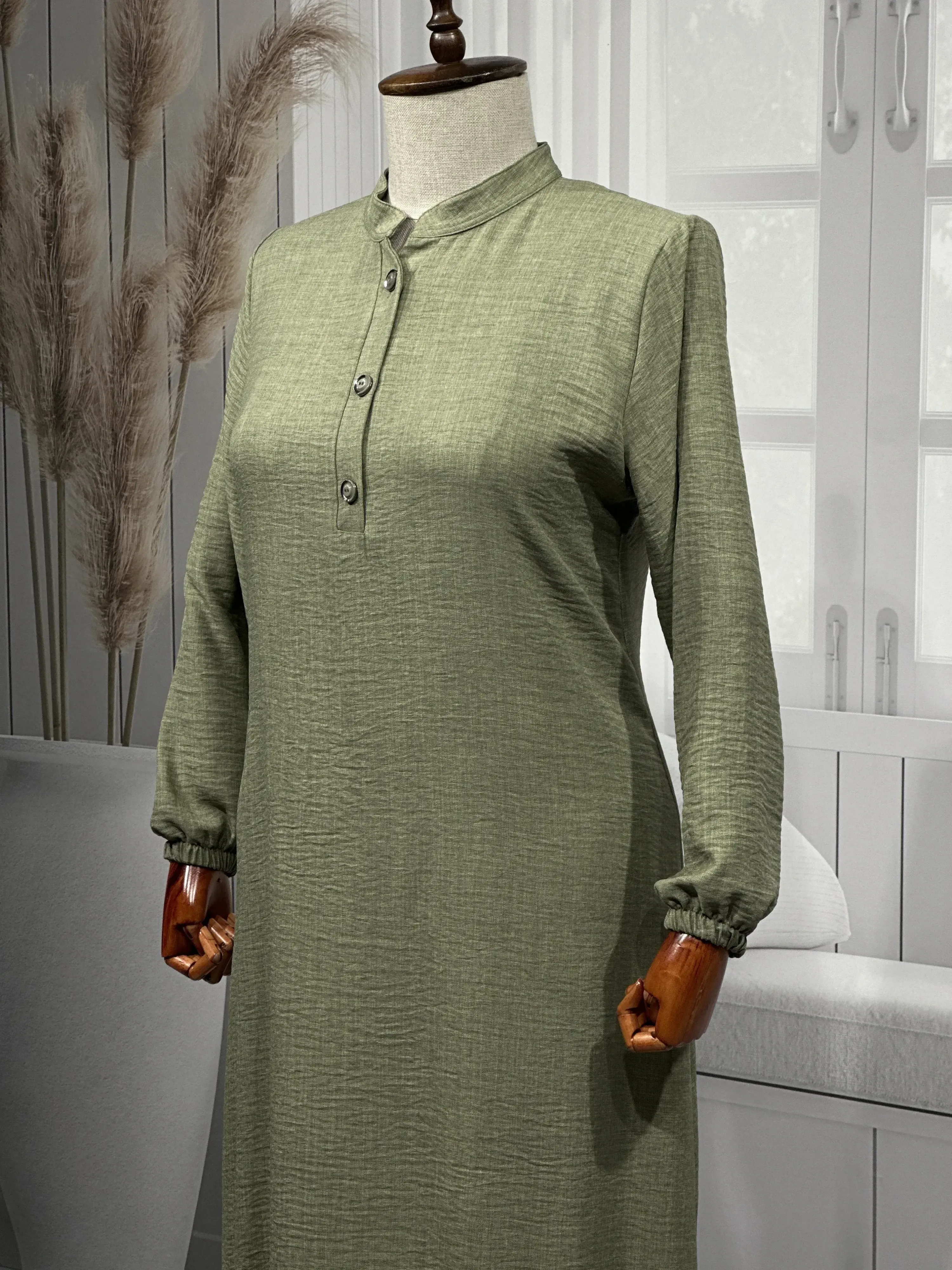 HESNA 8318 ELBİSE - HAKİ - (Asorti: 3-6)