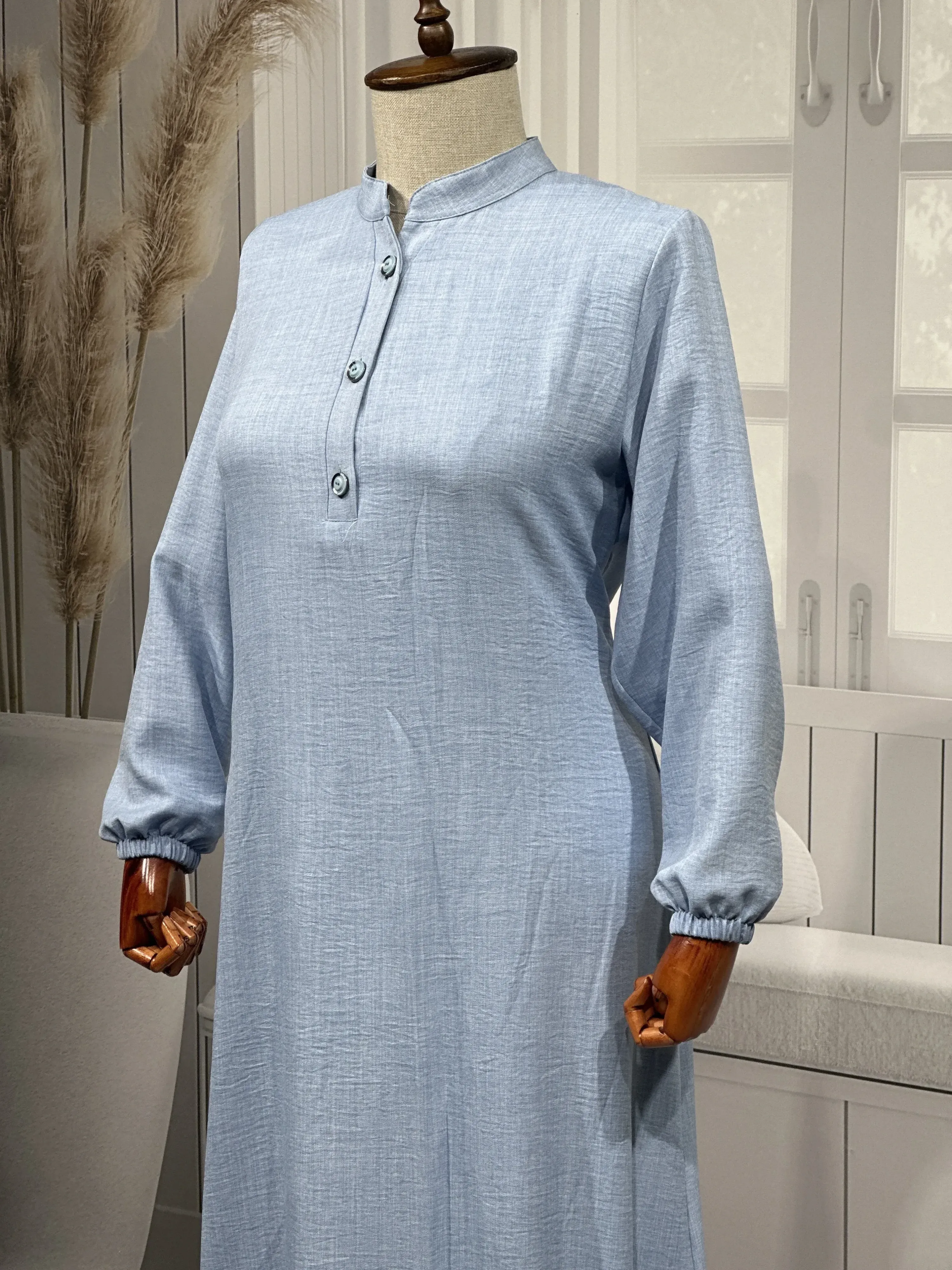 HESNA 8318 ELBİSE - MAVİ - (Asorti: 3-6)